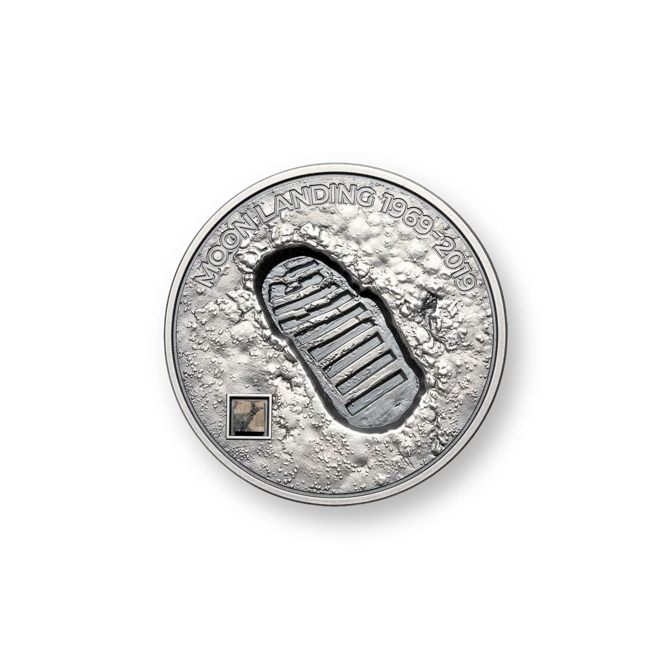 2019 Moon Landing, Apollo Footprint, Meteorite, 1oz, 5$ Cook Islands