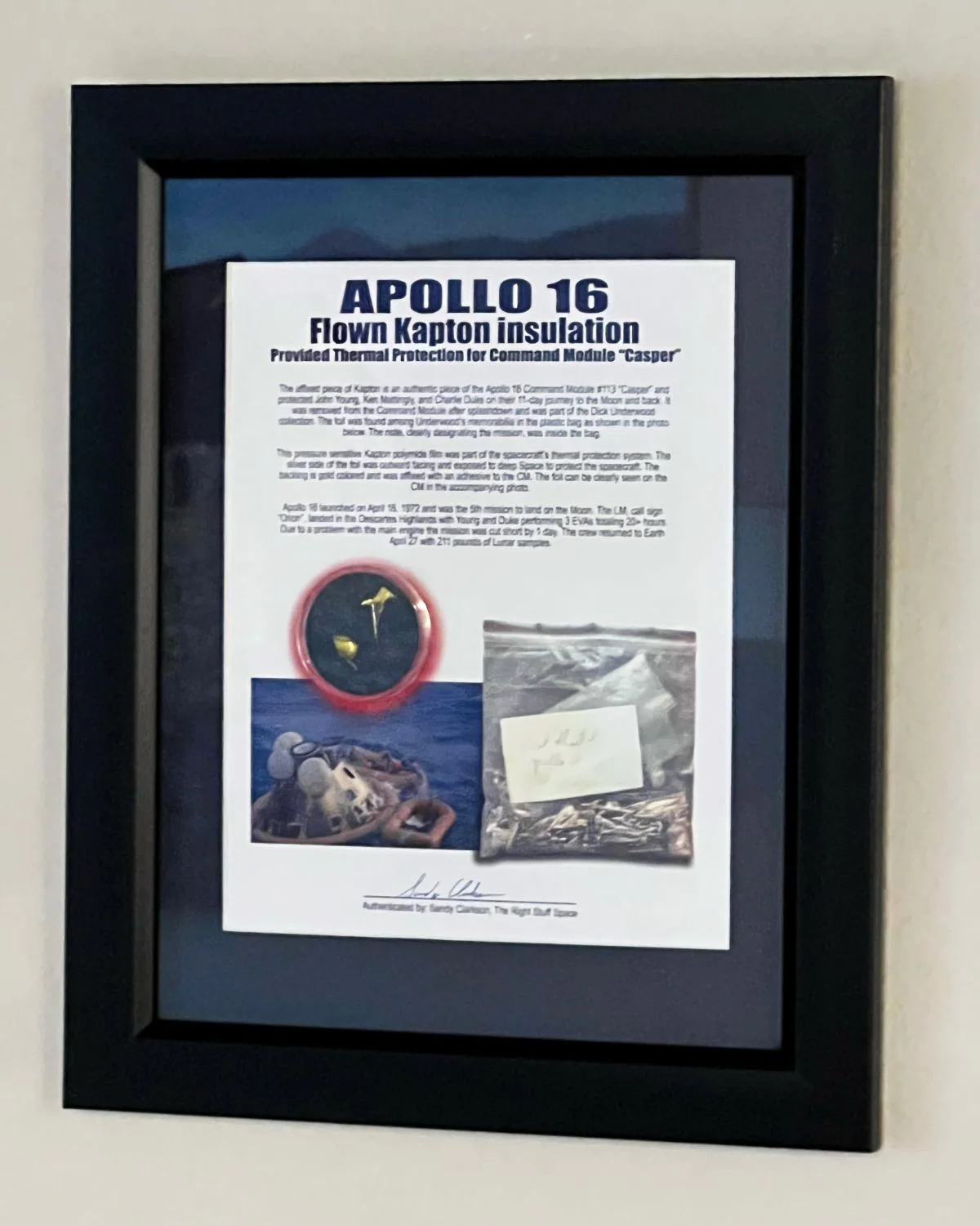 Apollo 16 Flown Kapton Insulation Presentation