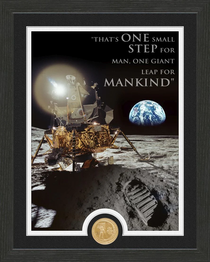 Apollo Moon Landing "Quote" Bronze Coin Frame