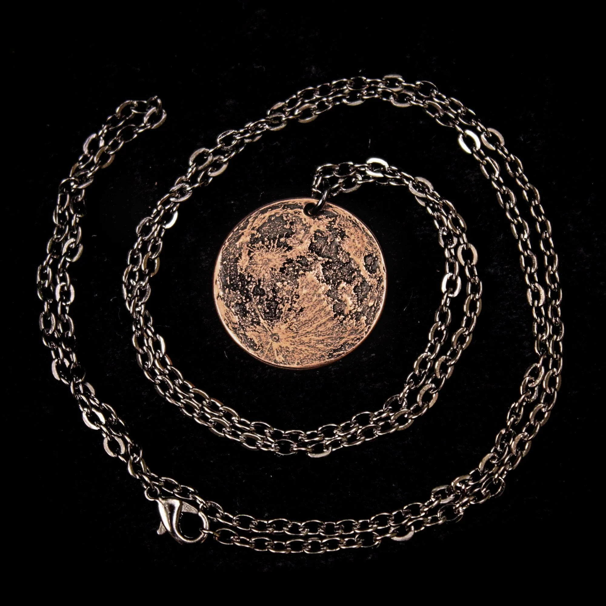 Blood Moon Copper Necklace - 1 in / 26 mm Pendant or Charm - Image 2