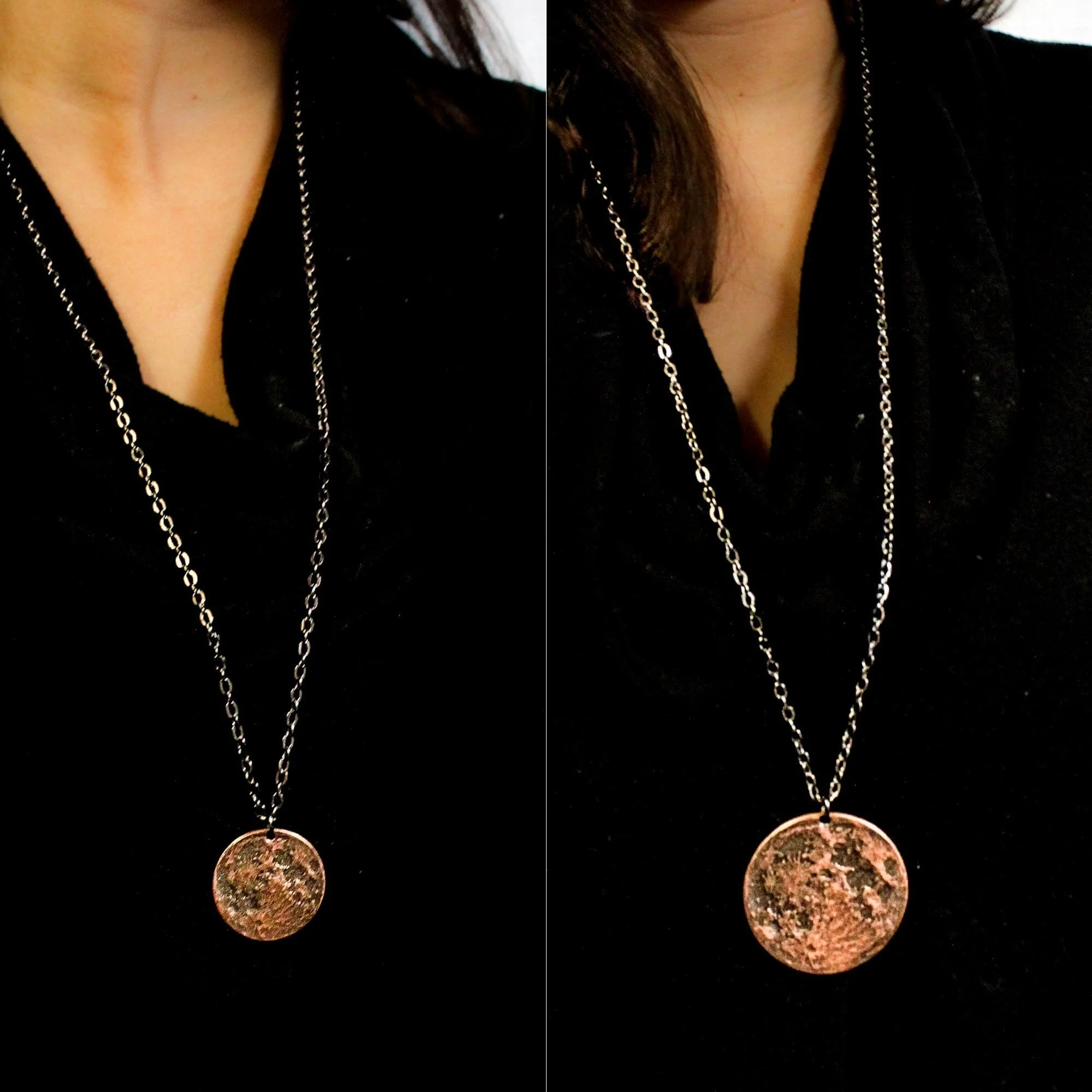 Blood Moon Copper Necklace - 1 in / 26 mm Pendant or Charm - Image 4