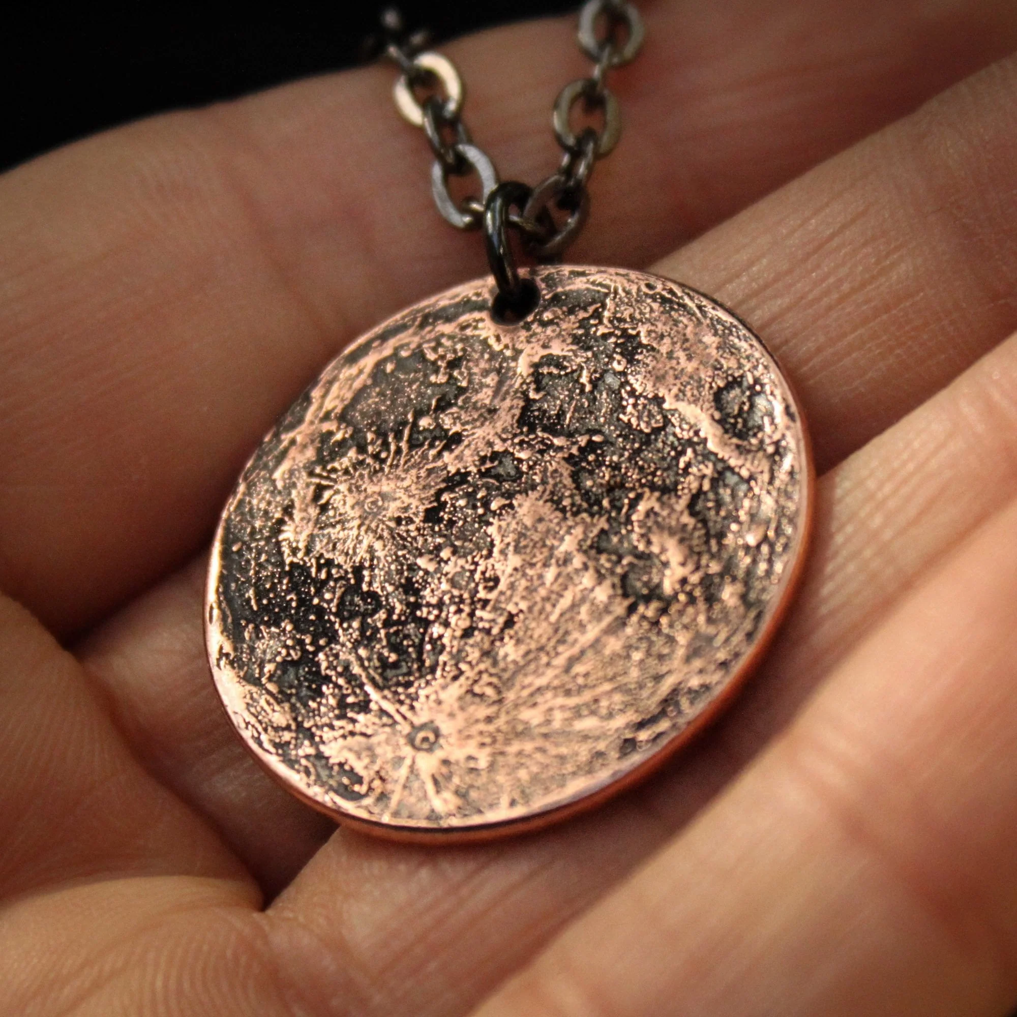 Blood Moon Copper Necklace - 1 in / 26 mm Pendant or Charm - Image 6