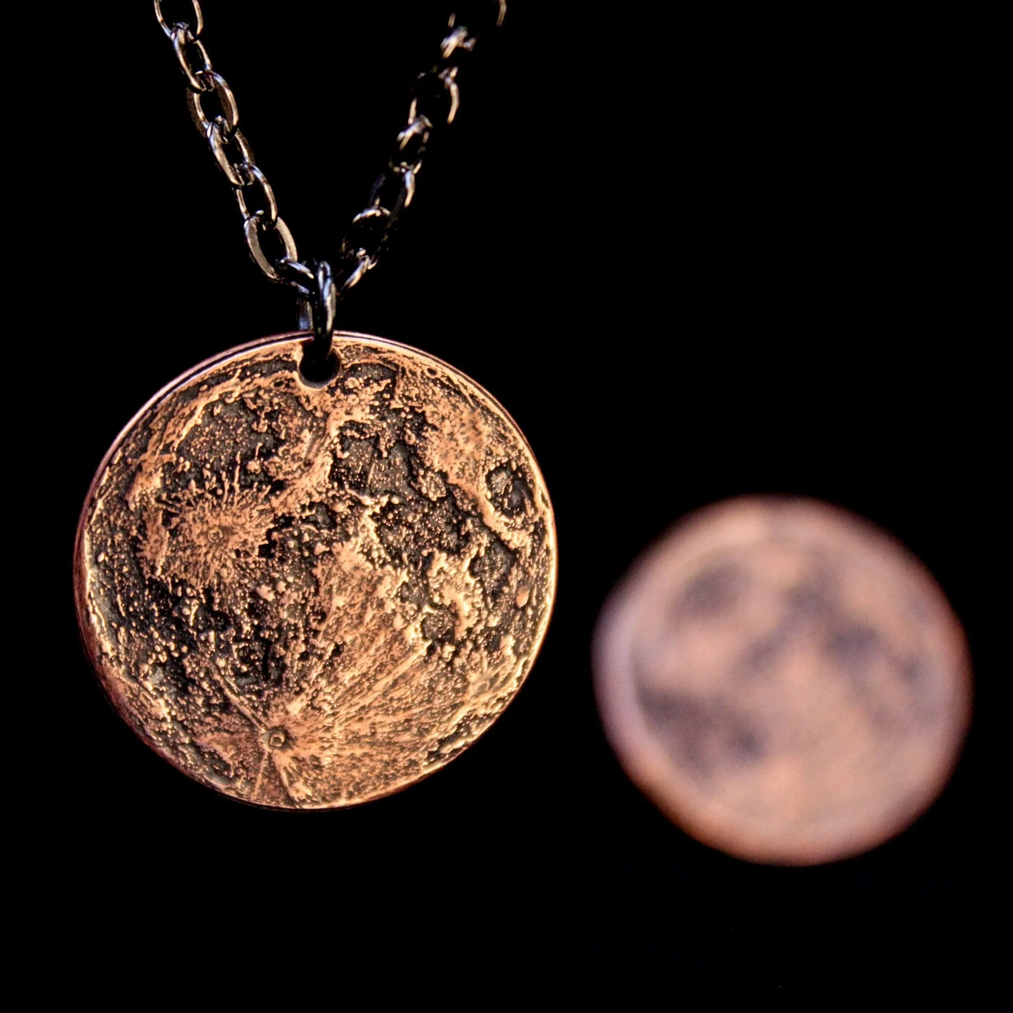 Blood Moon Copper Necklace - 1 in / 26 mm Pendant or Charm - Image 8