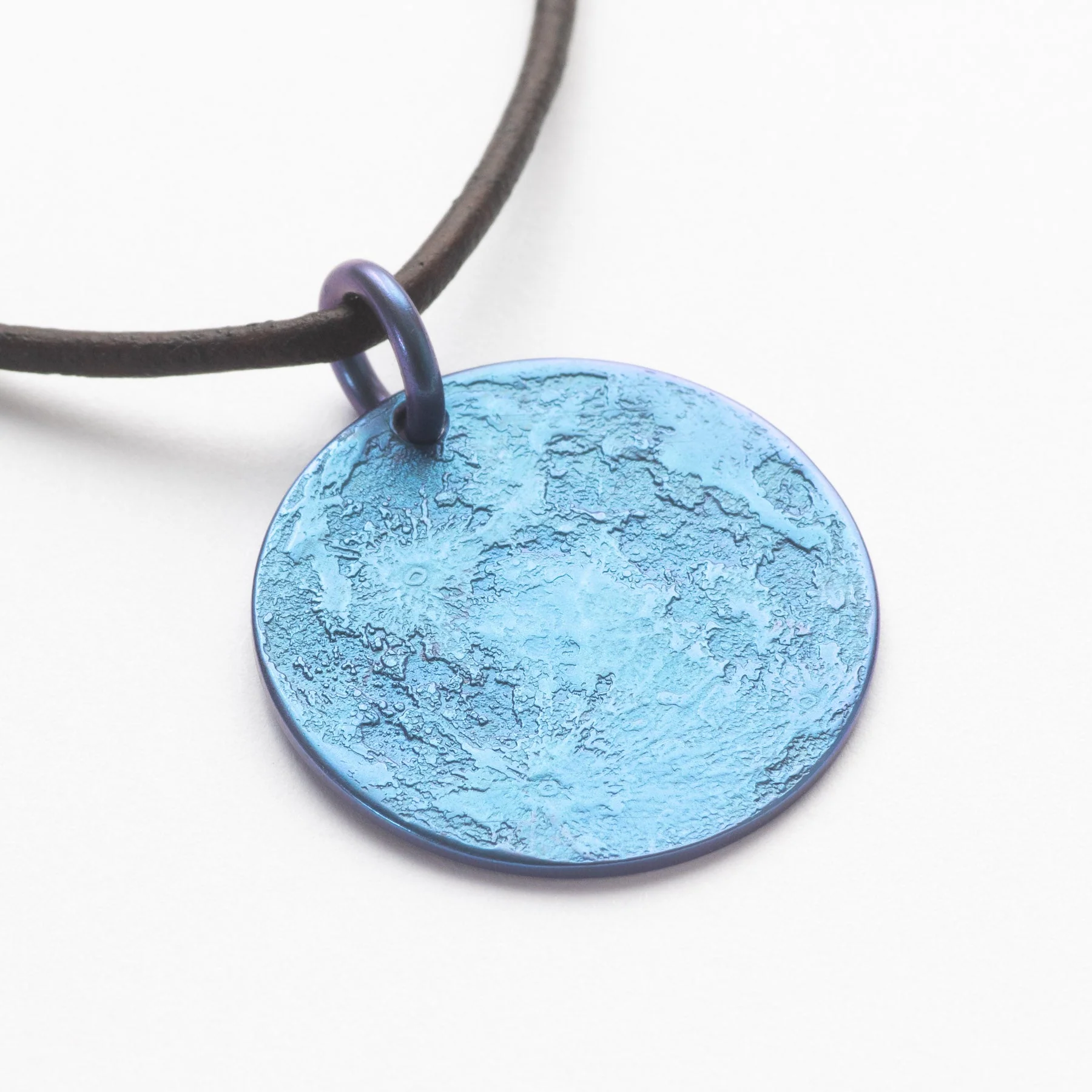Blue Moon Necklace - 1 in / 26 mm Anodized Niobium Charm or Pendant - Image 4