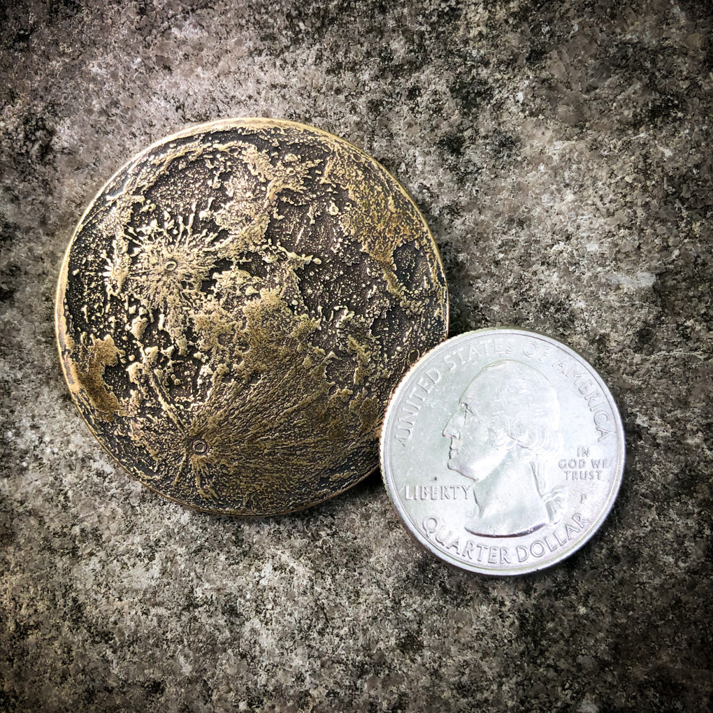 Brass Super Harvest Moon Coin - Large 1.5 in - Image 3