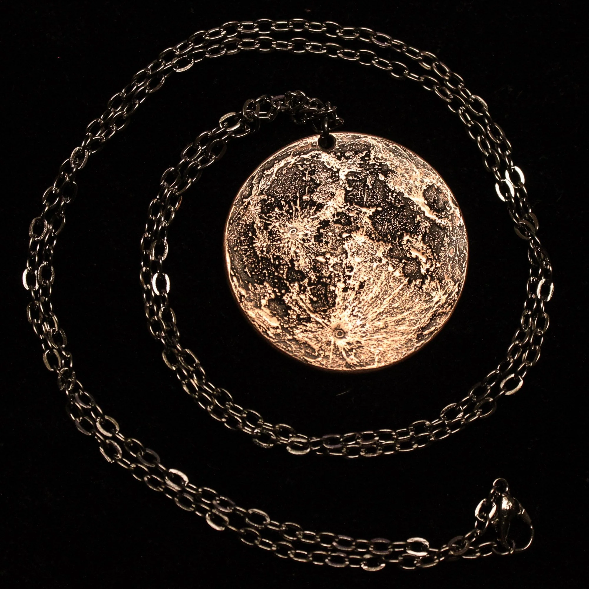 Copper Super Blood Moon Necklace - Large 1.5 in Pendant or Charm - Image 2