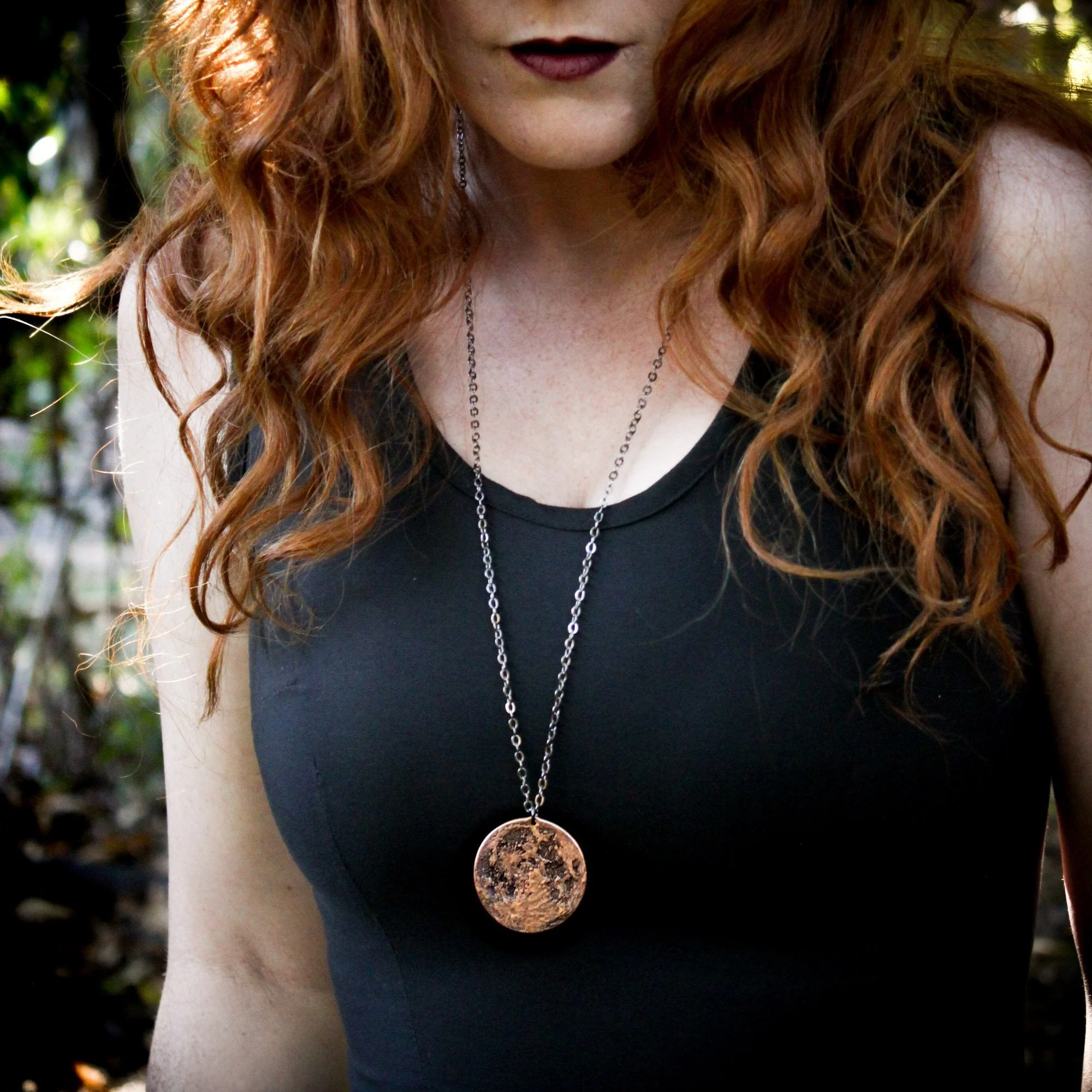 Copper Super Blood Moon Necklace - Large 1.5 in Pendant or Charm - Image 4