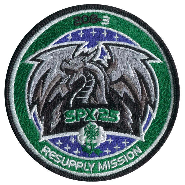 CRS SpaceX 25 Mission Patch 4"