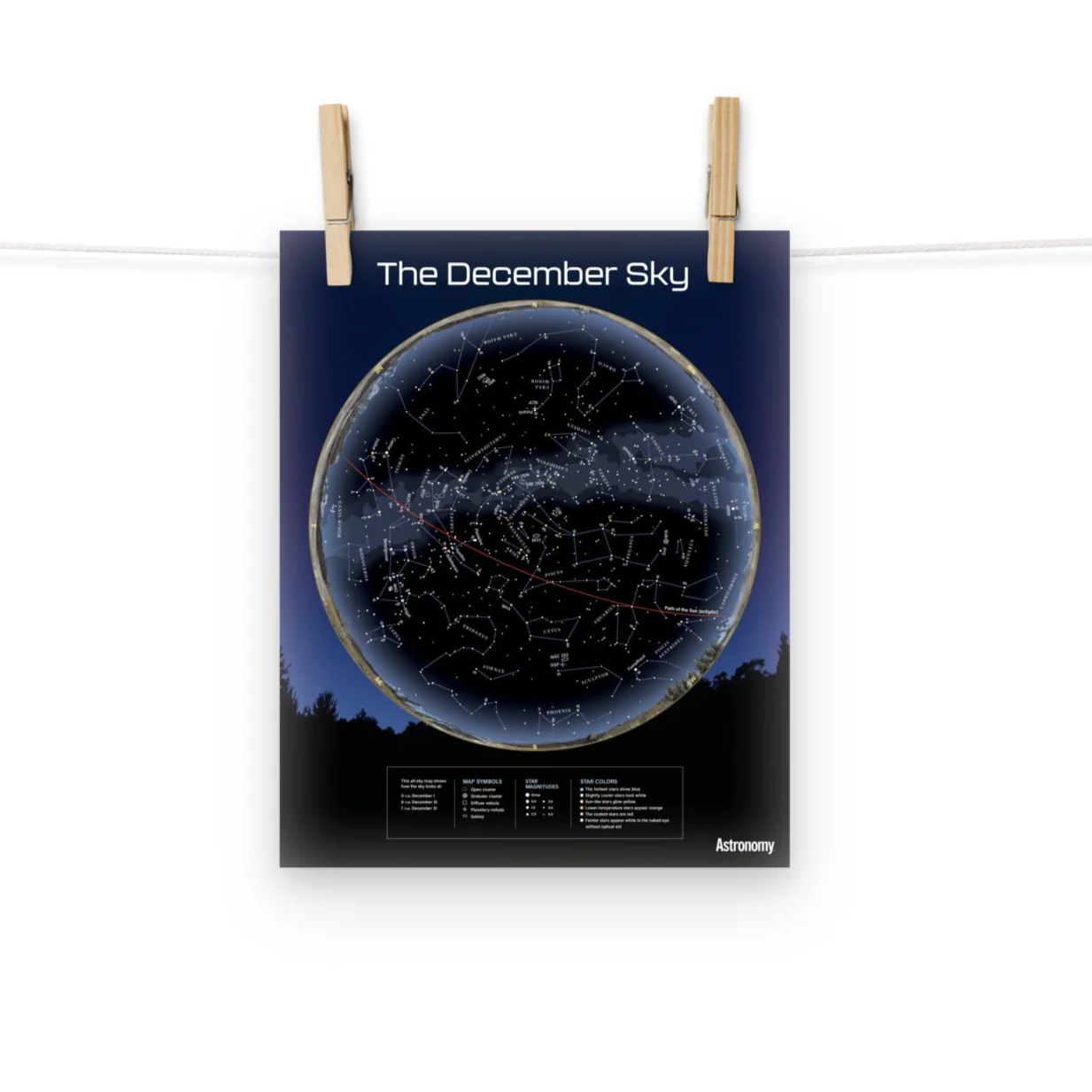 December Sky Map - 8"x10"