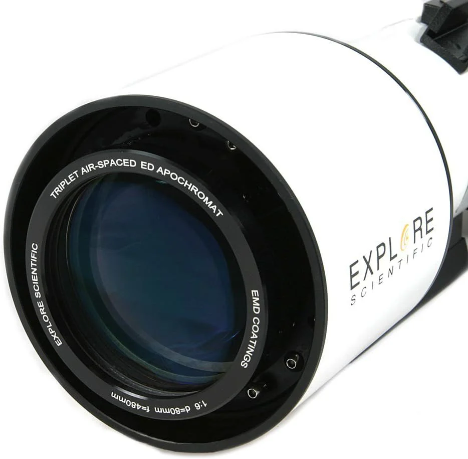 Explore Scientific ED80 Essential Series Air-Spaced Triplet Refractor Telescope with 0.8x Focal Reducer and iEXOS-100-2 PMC-Eight Equatorial Tracker System with WiFi and Bluetooth® - Image 7