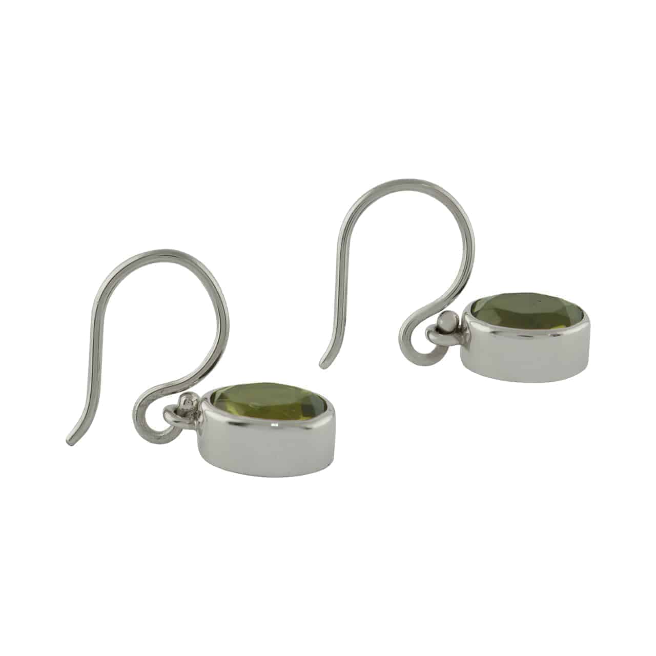 Faceted Oval Moldavite Earrings in Sterling Silver - Image 4