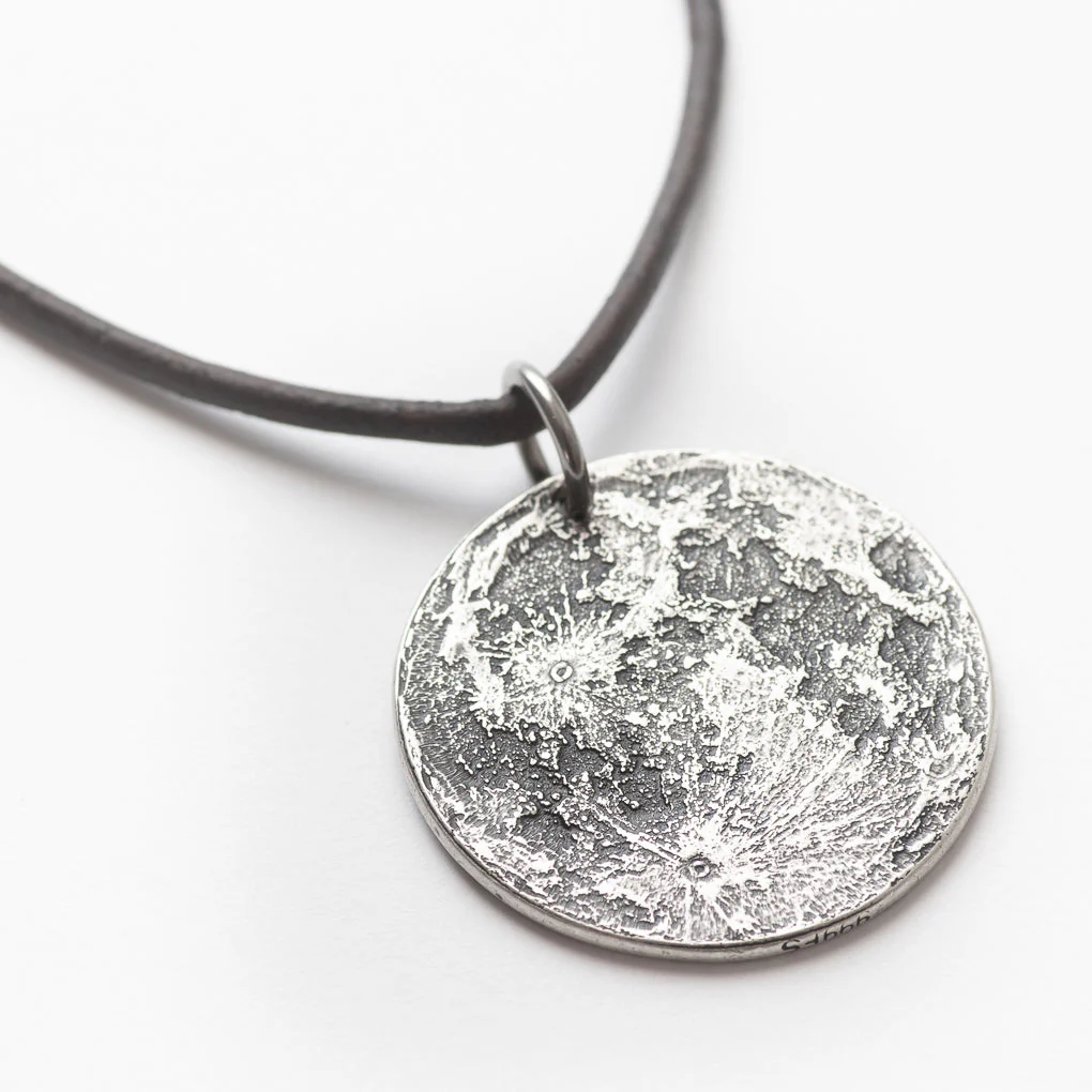 Full Moon Silver Necklace or Charm - Image 4