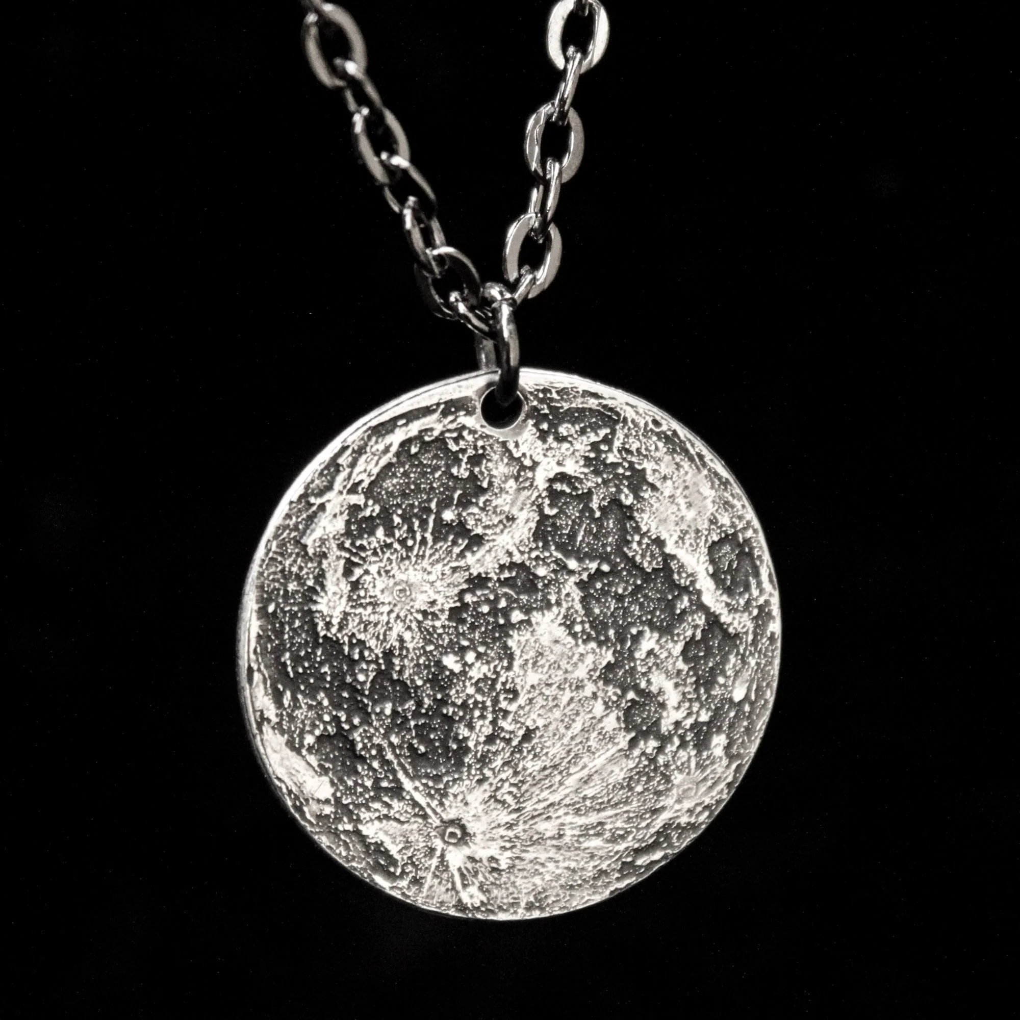 Full Moon Silver Necklace or Charm - Image 6