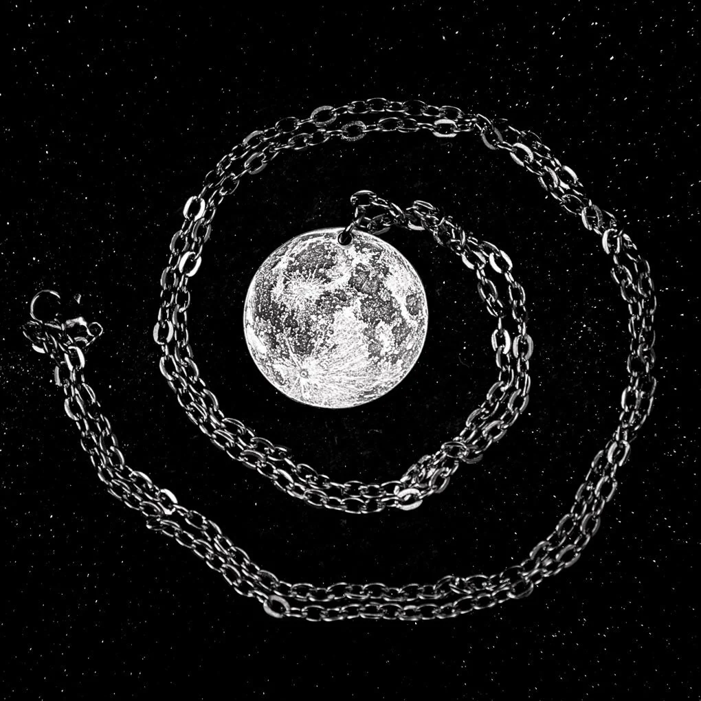 Full Moon Silver Necklace or Charm - Image 7