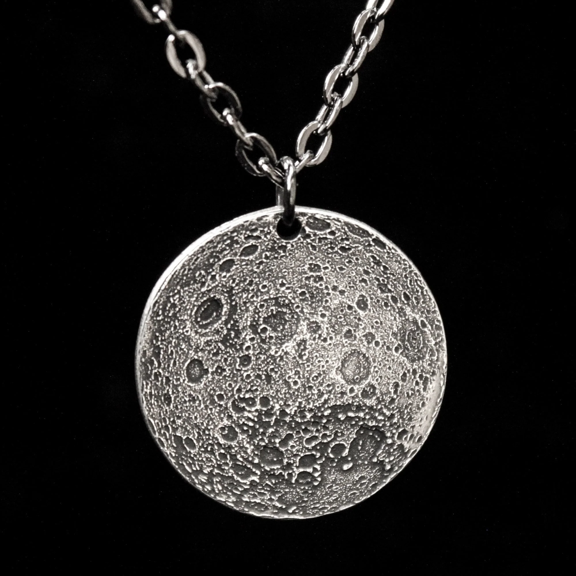 Full Moon Silver Necklace or Charm - Image 8