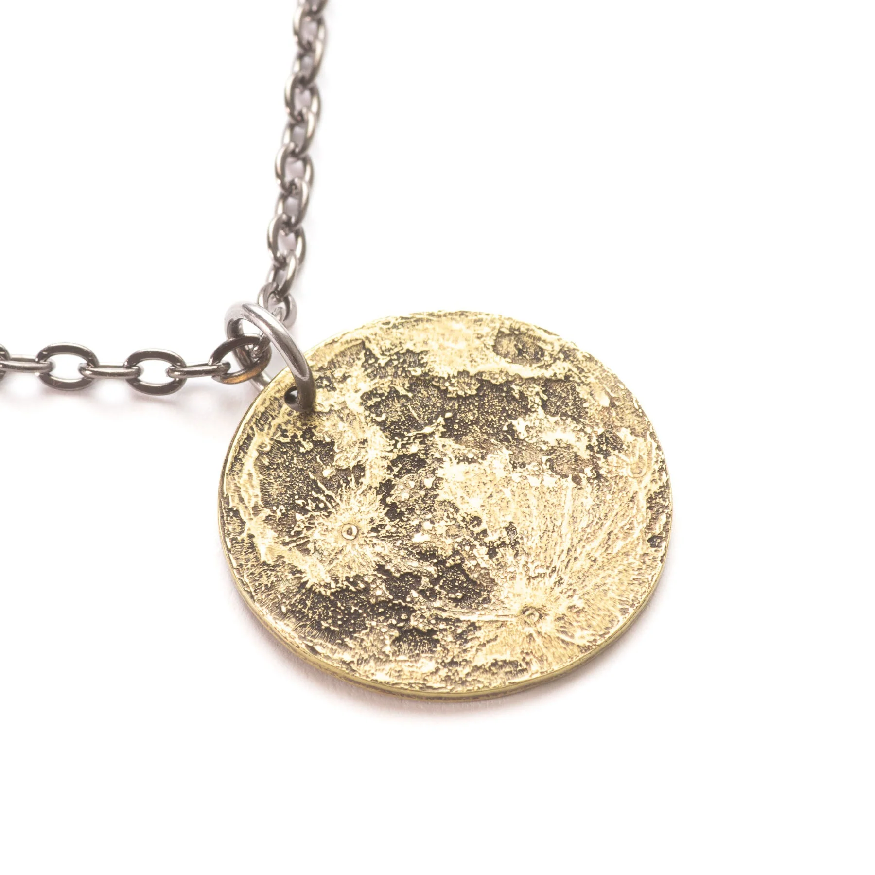 Harvest Moon Brass Necklace - 1 in / 26 mm Pendant or Charm - Image 2