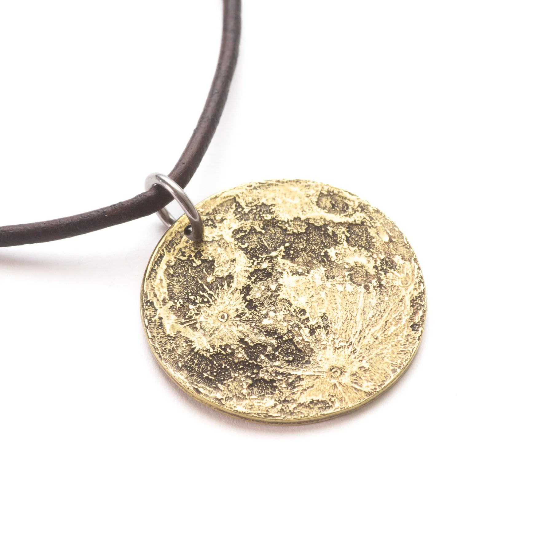 Harvest Moon Brass Necklace - 1 in / 26 mm Pendant or Charm - Image 3