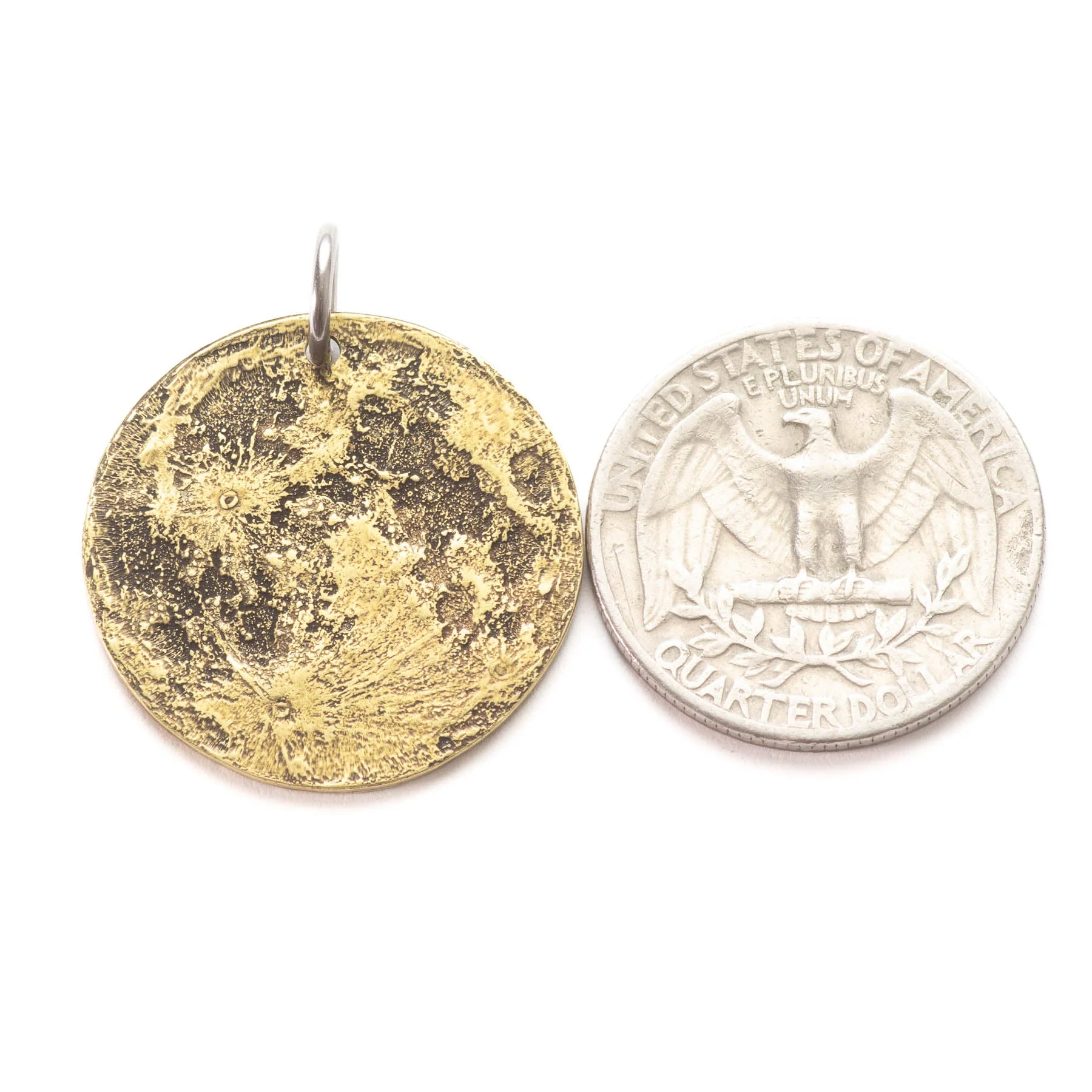 Harvest Moon Brass Necklace - 1 in / 26 mm Pendant or Charm - Image 5