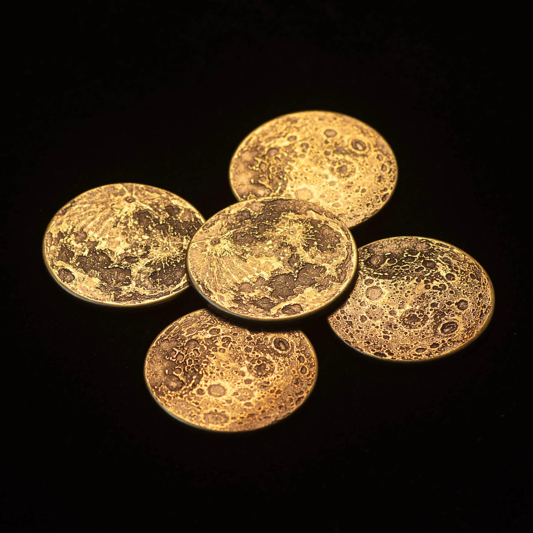 Harvest Moon Bundle - Set of 5 Brass Moon Coins - Image 2