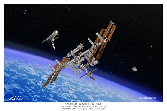 International Space Station "Outpost At The Edge of The World" in 11" x 14" or 16" x 24"