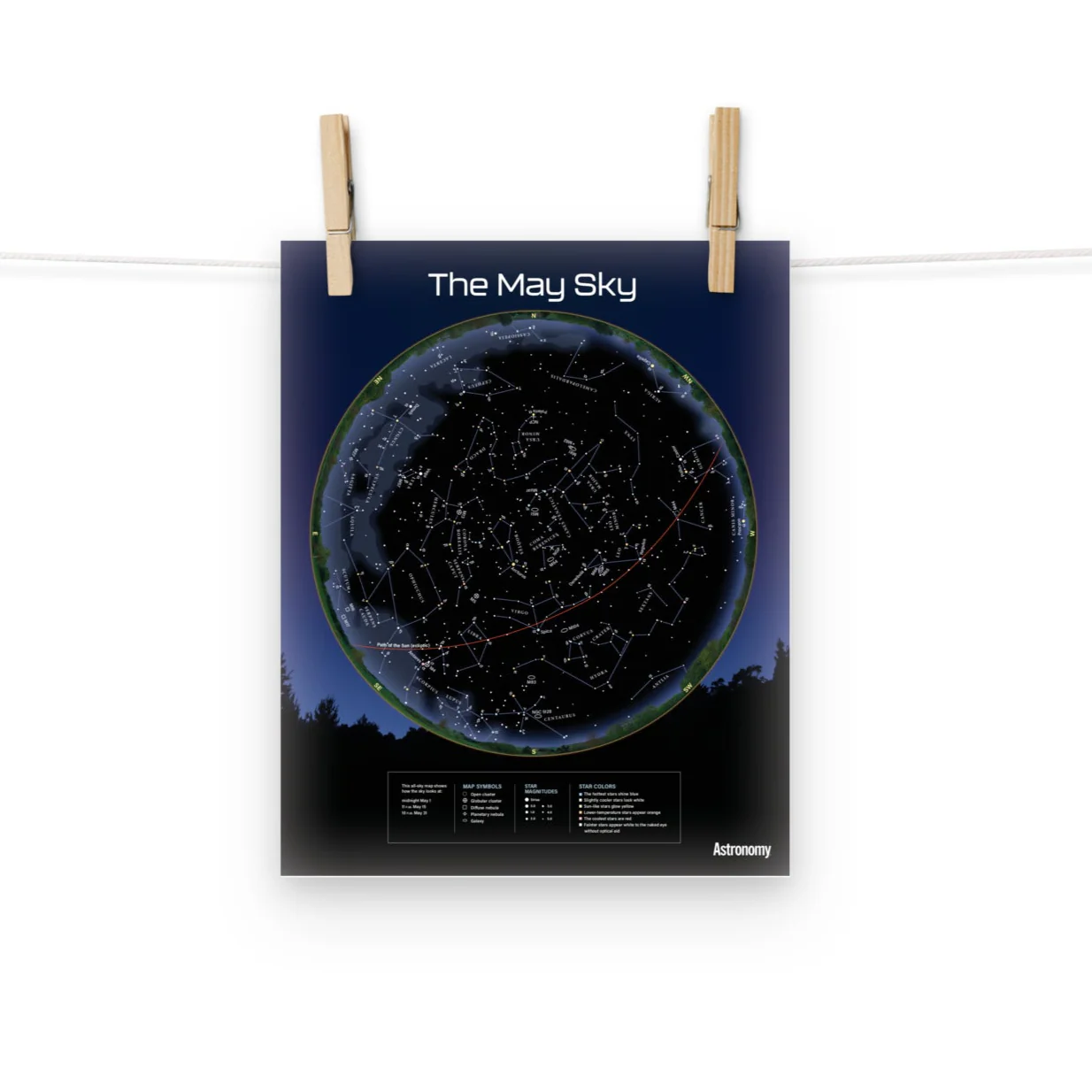 May Sky Map - 8"x10"