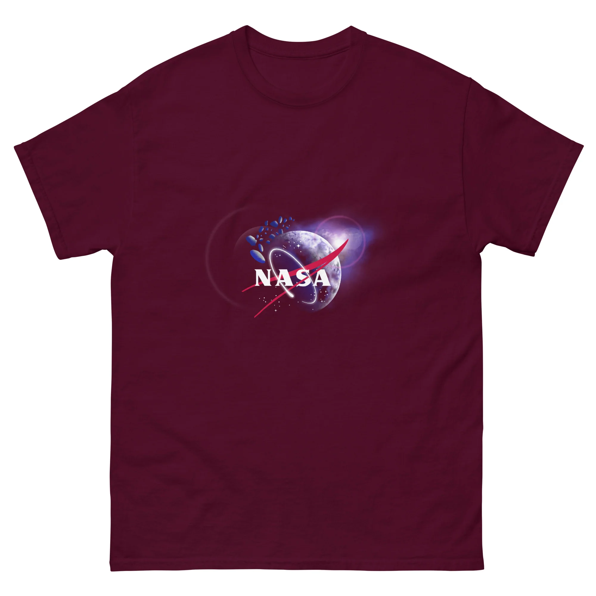 NASA Vector Logo Over Moon T-Shirt