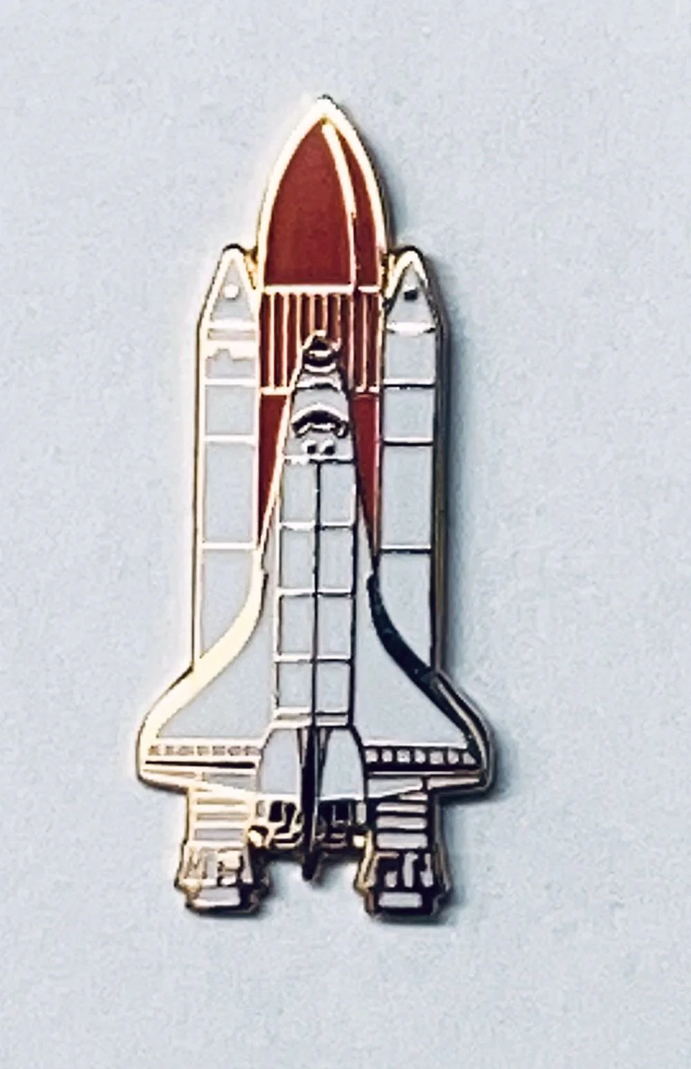 Multi Colored Shuttle Pin w/ Gold Trim