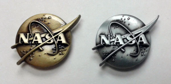 NASA 3D Lapel Pin Antique Bronze or Silver