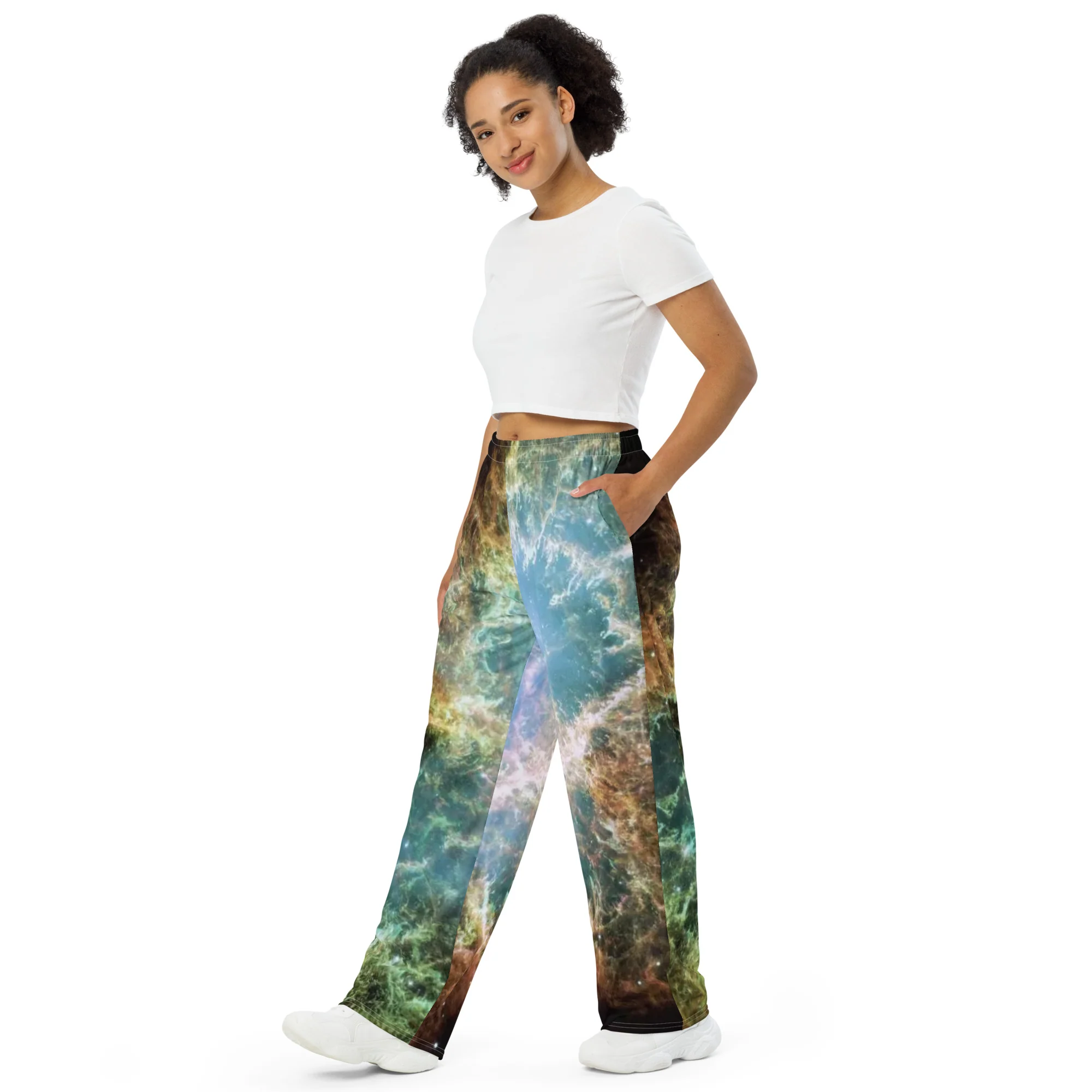The Crab Nebula NASA All-over print unisex wide-leg pants - Image 2