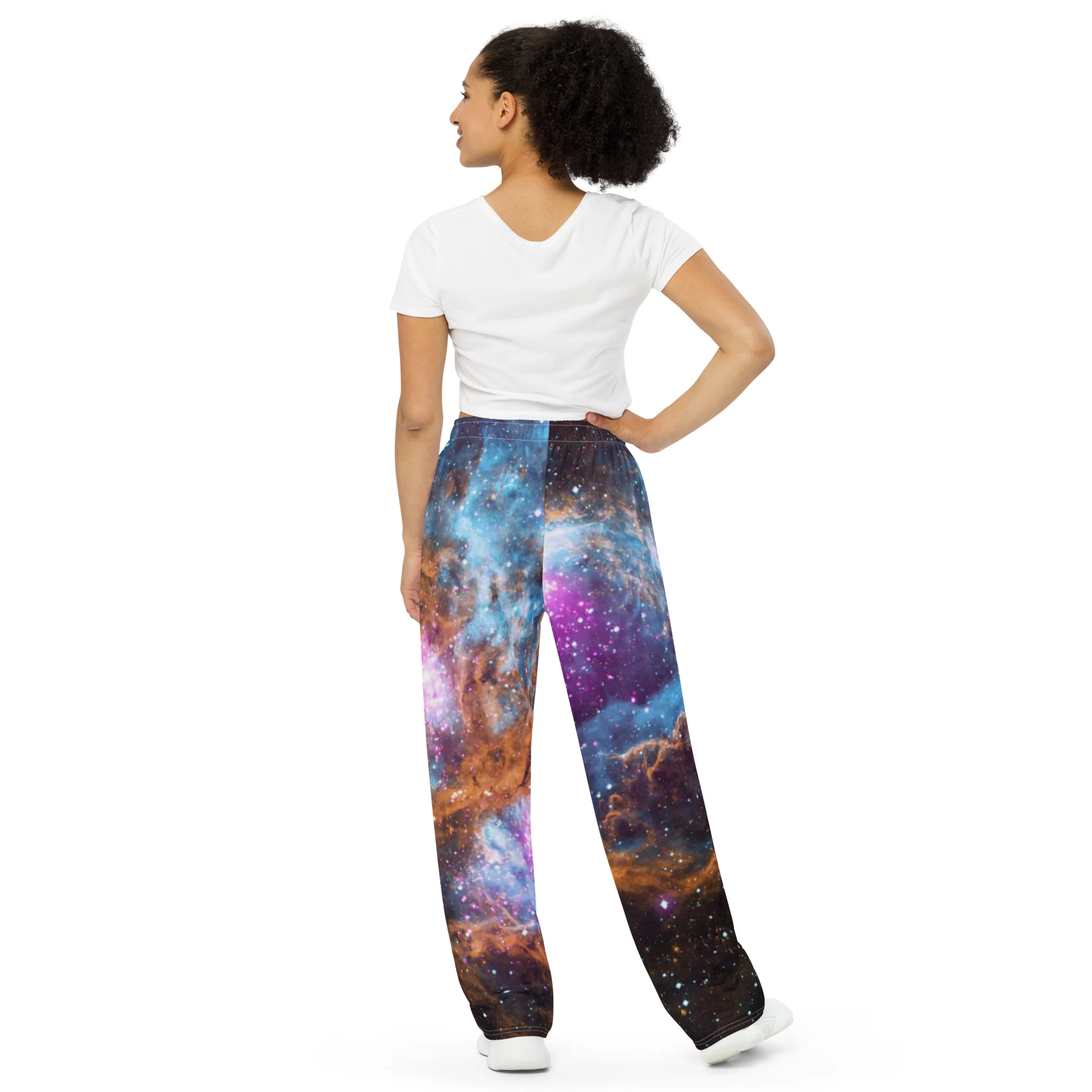 NASA Cosmic ‘Winter’ Wonderland All-over print unisex wide-leg pants - Image 3