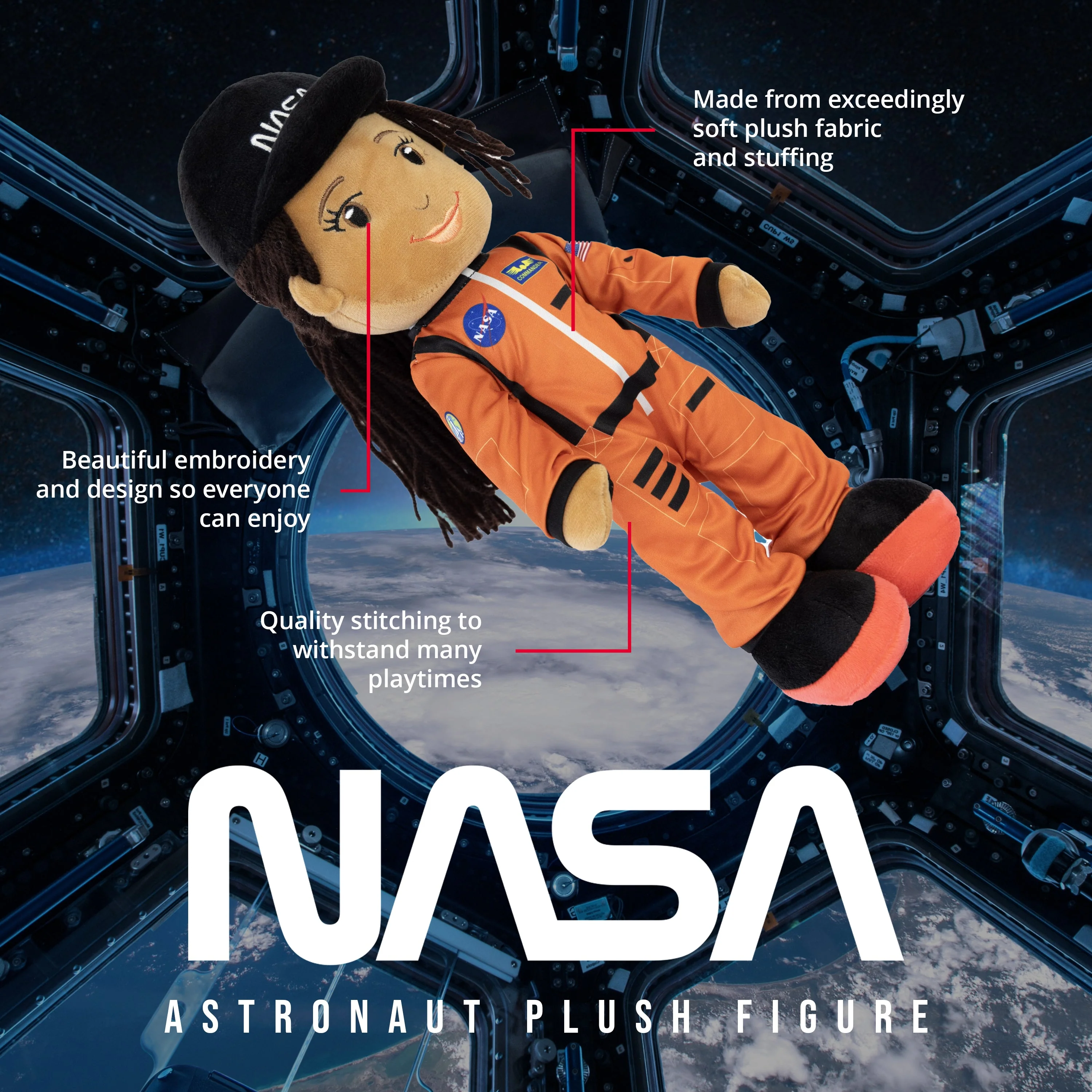 NASA Astronaut Julie Astronaut 14” Plush Figure - Image 2