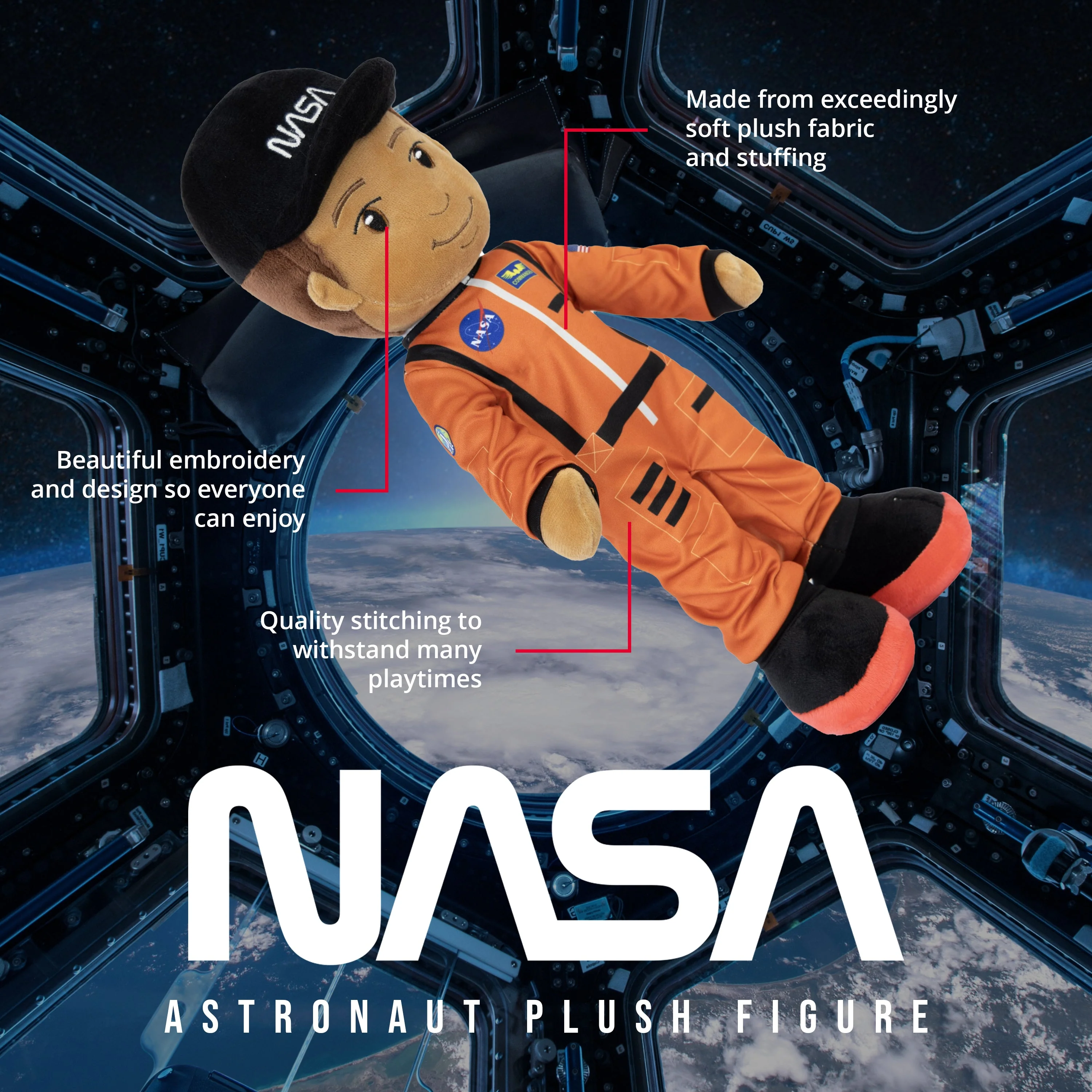 NASA Astronaut Ollie 14” Plush Figure - Image 2