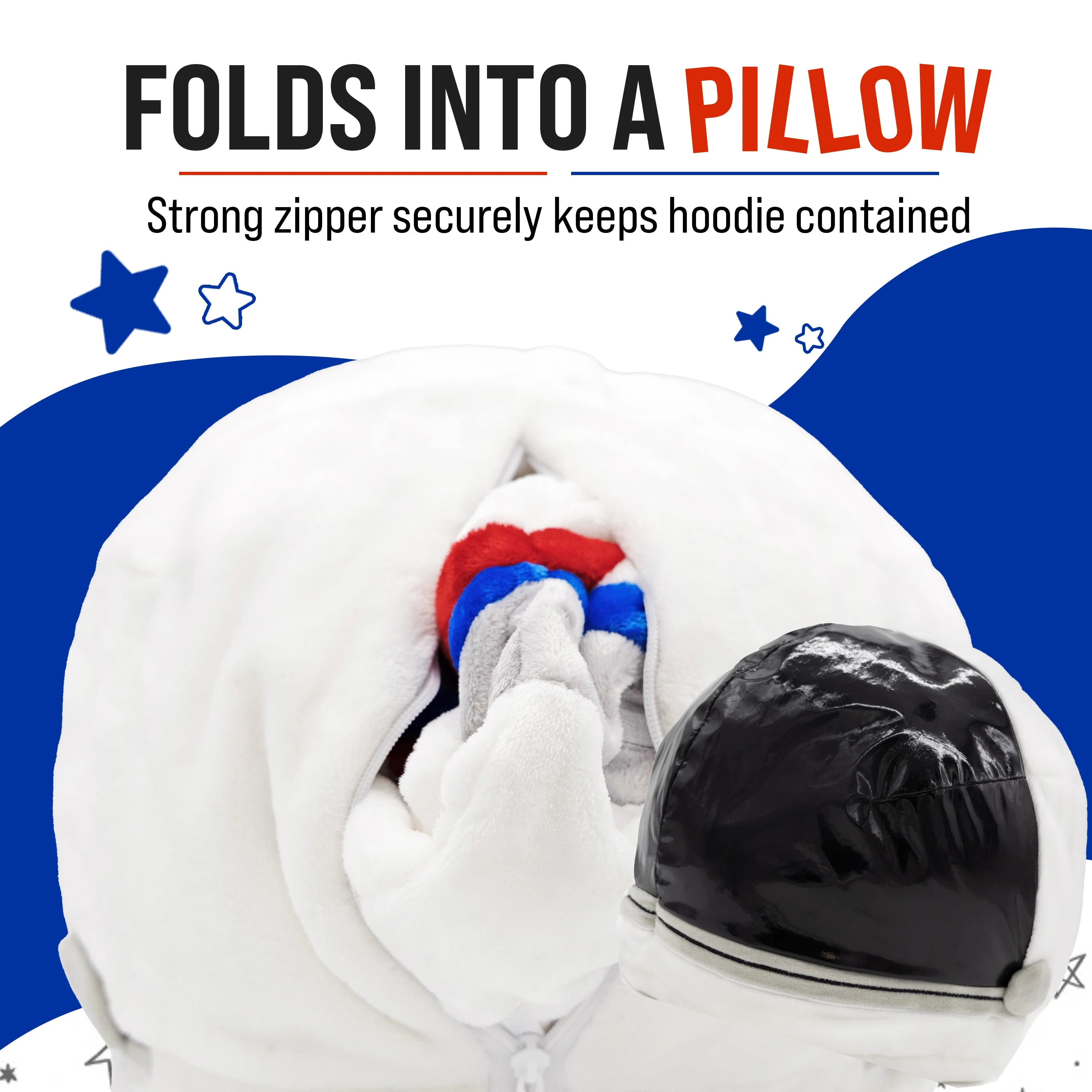 NASA Astronaut Snugible 2-in-1 Blanket Hoodie & Pillow - Image 3