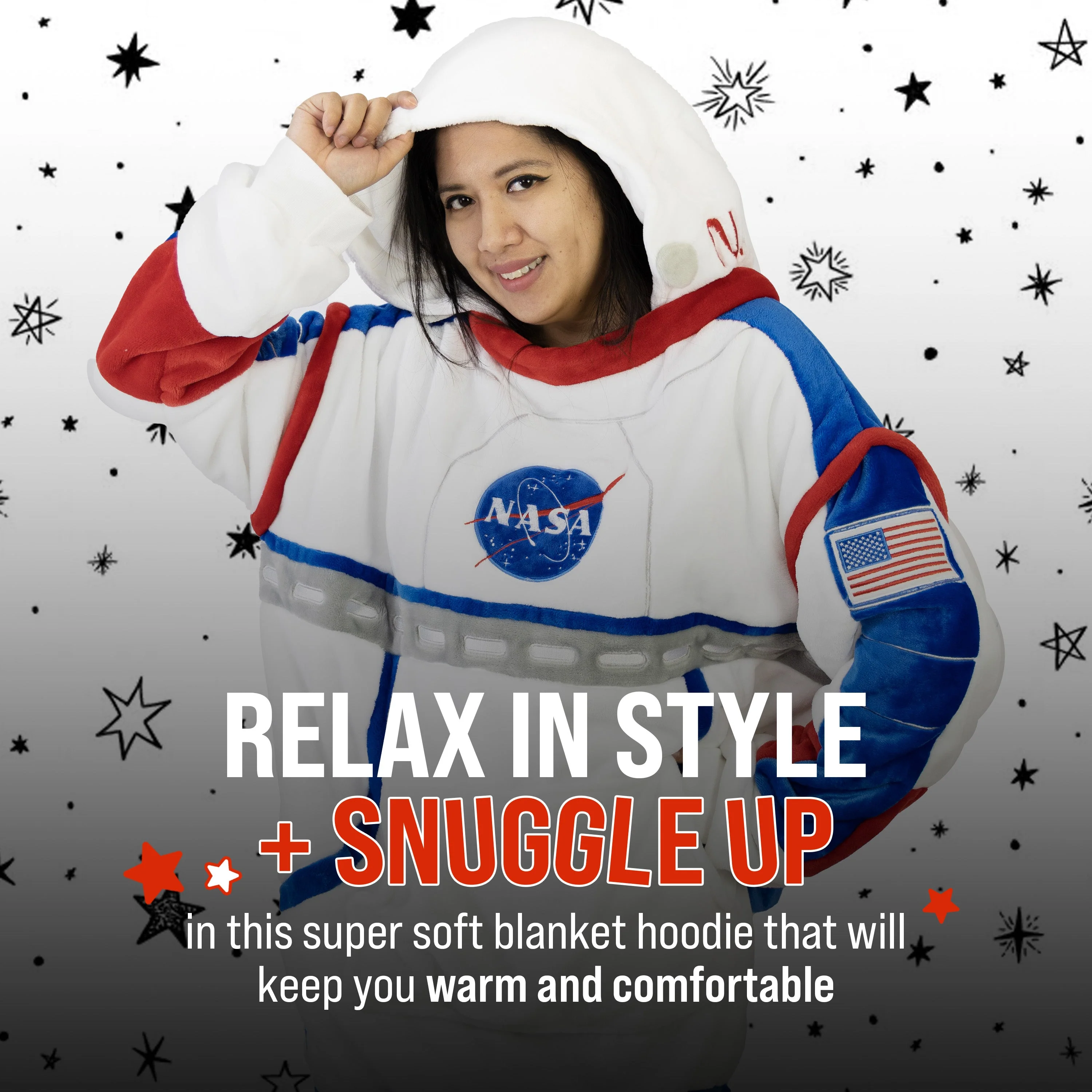NASA Astronaut Snugible 2-in-1 Blanket Hoodie & Pillow - Image 4