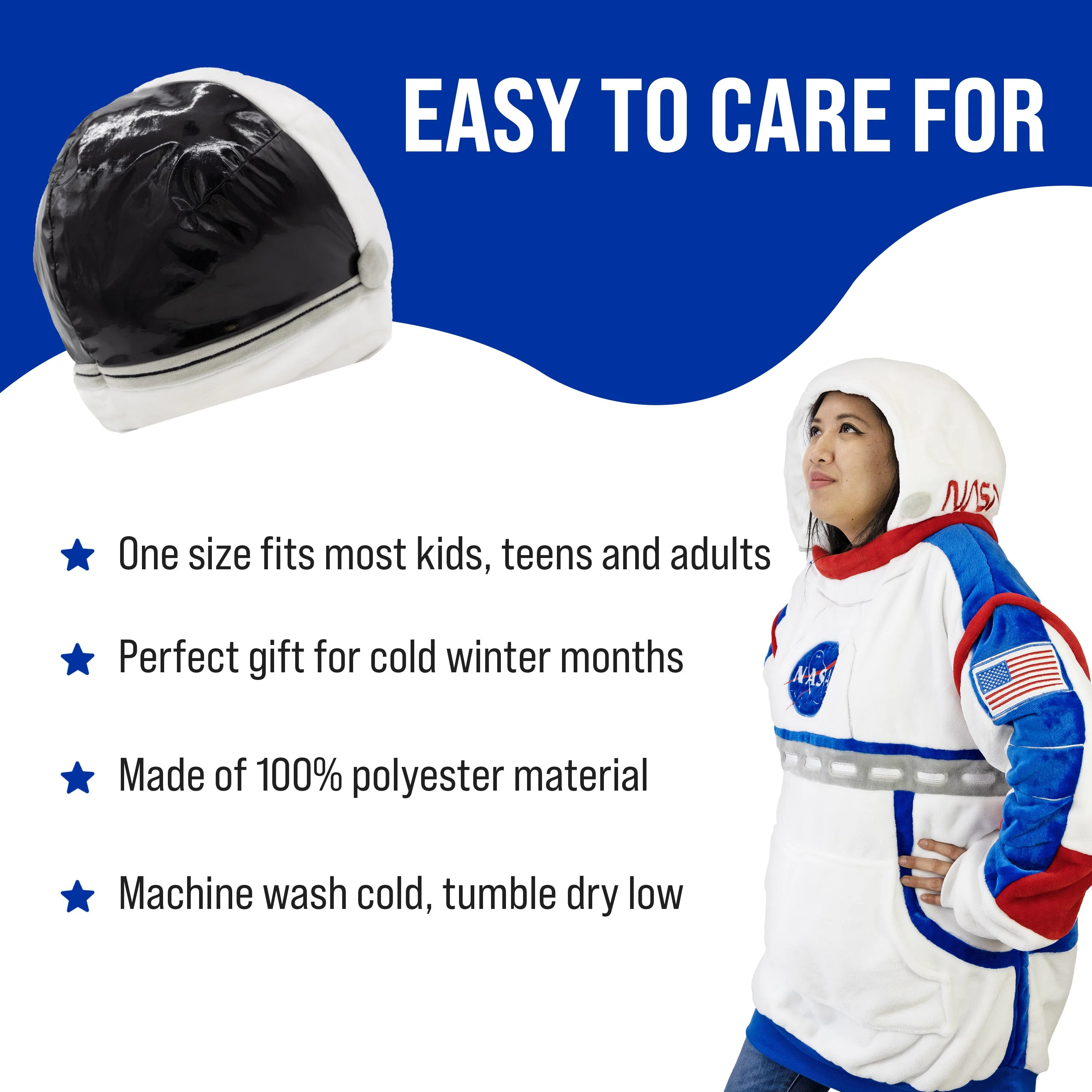 NASA Astronaut Snugible 2-in-1 Blanket Hoodie & Pillow - Image 5