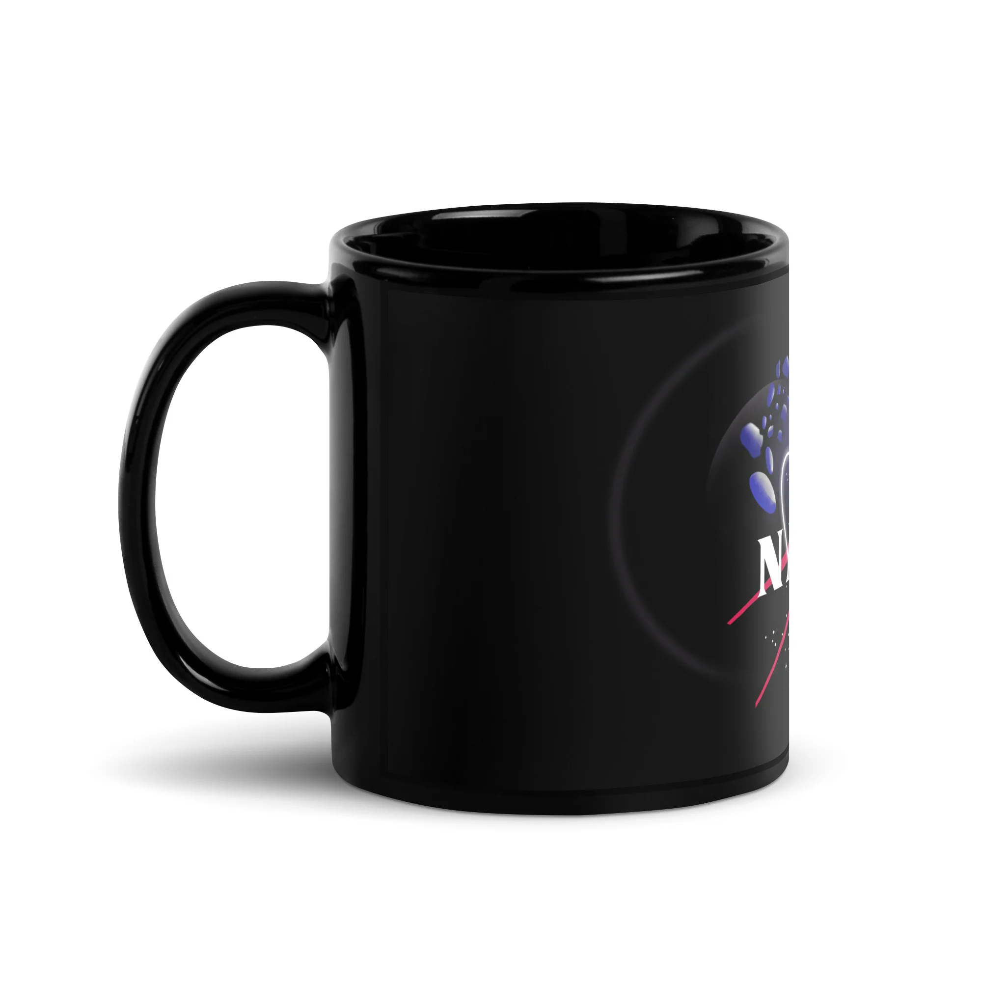 NASA Black Glossy Mug - Image 2