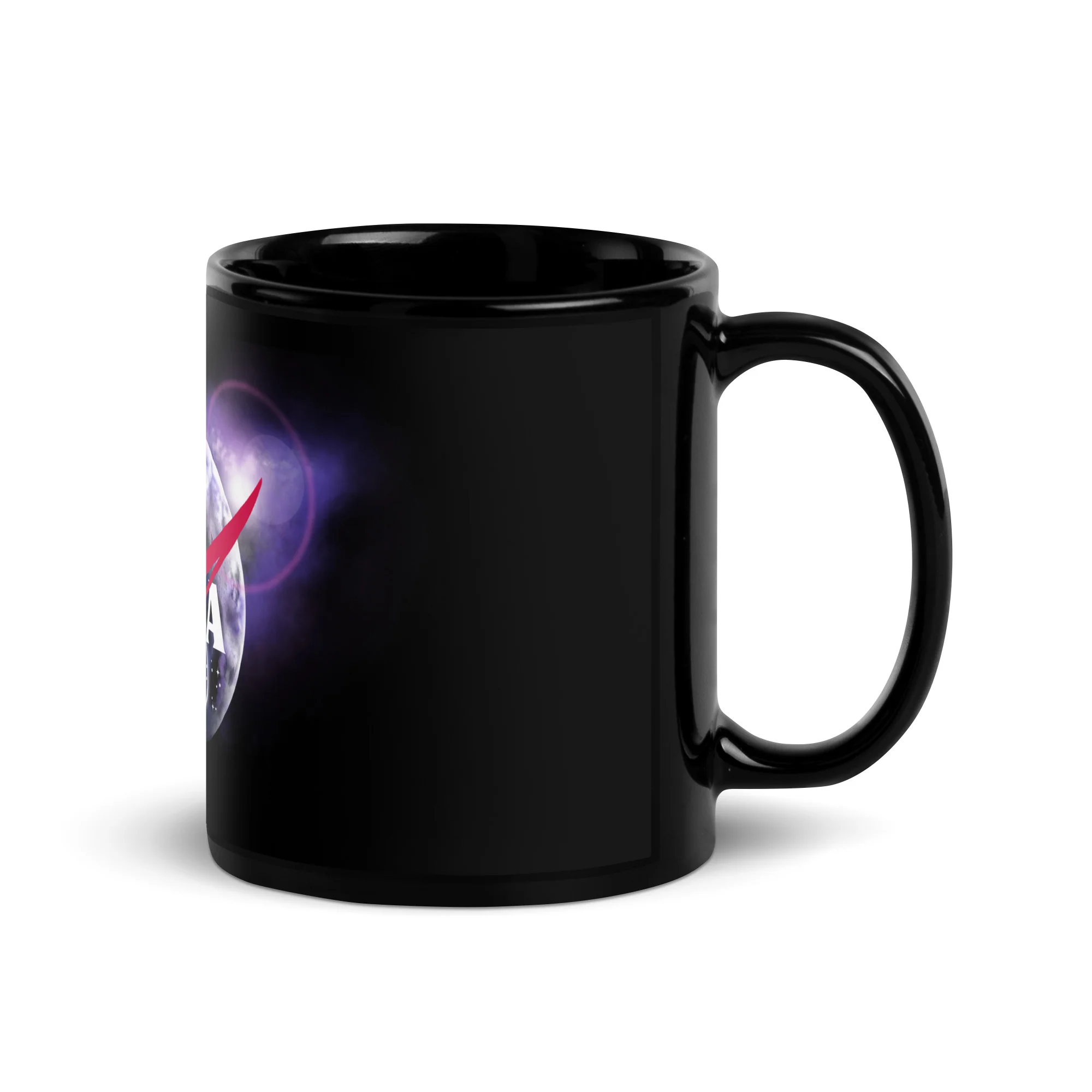 NASA Black Glossy Mug - Image 3
