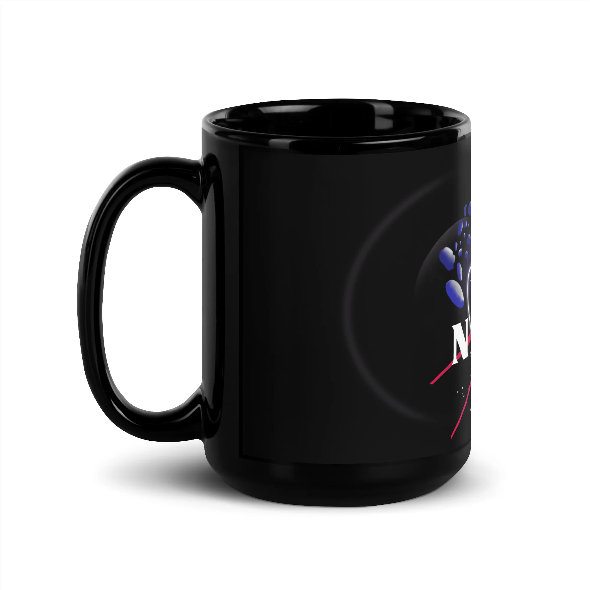 NASA Black Glossy Mug - Image 4
