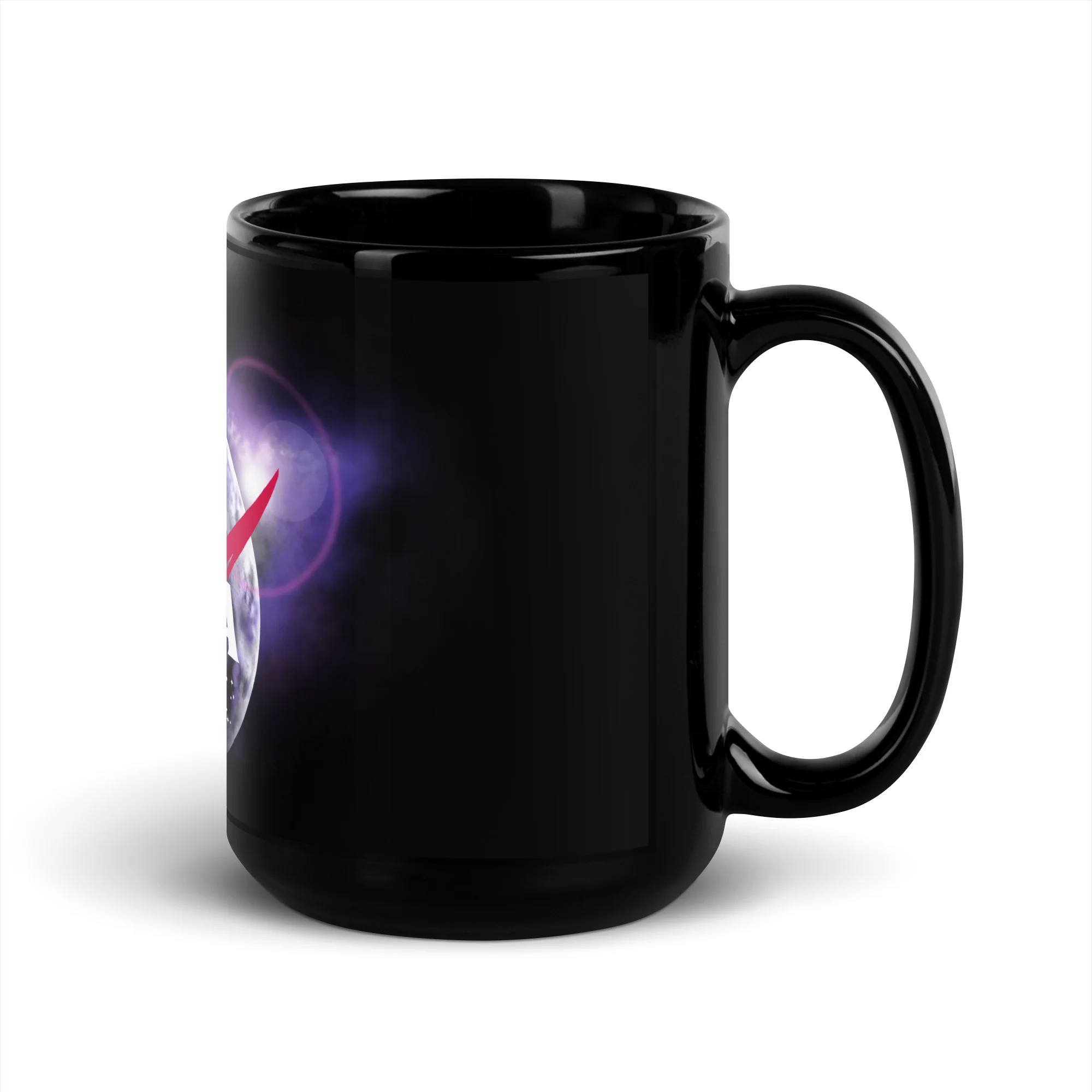 NASA Black Glossy Mug - Image 5