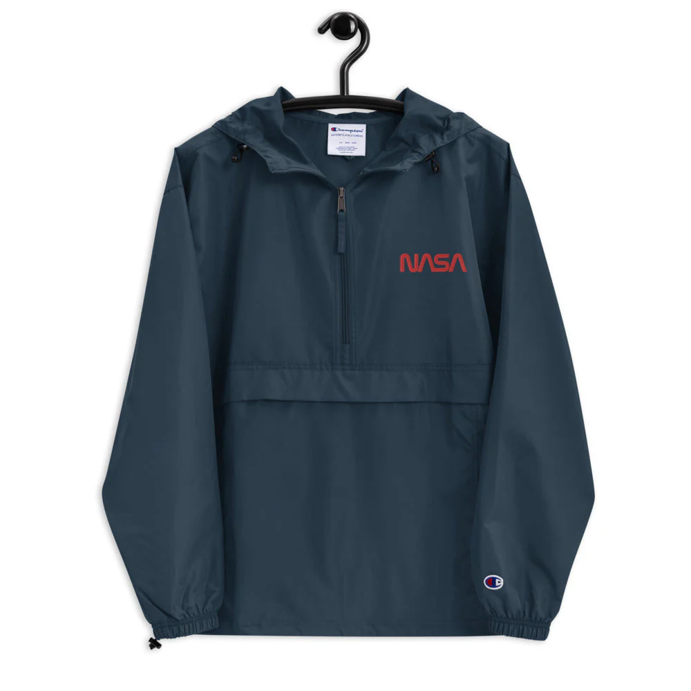 NASA Embroidered Navy Champion Packable Jacket - Image 2