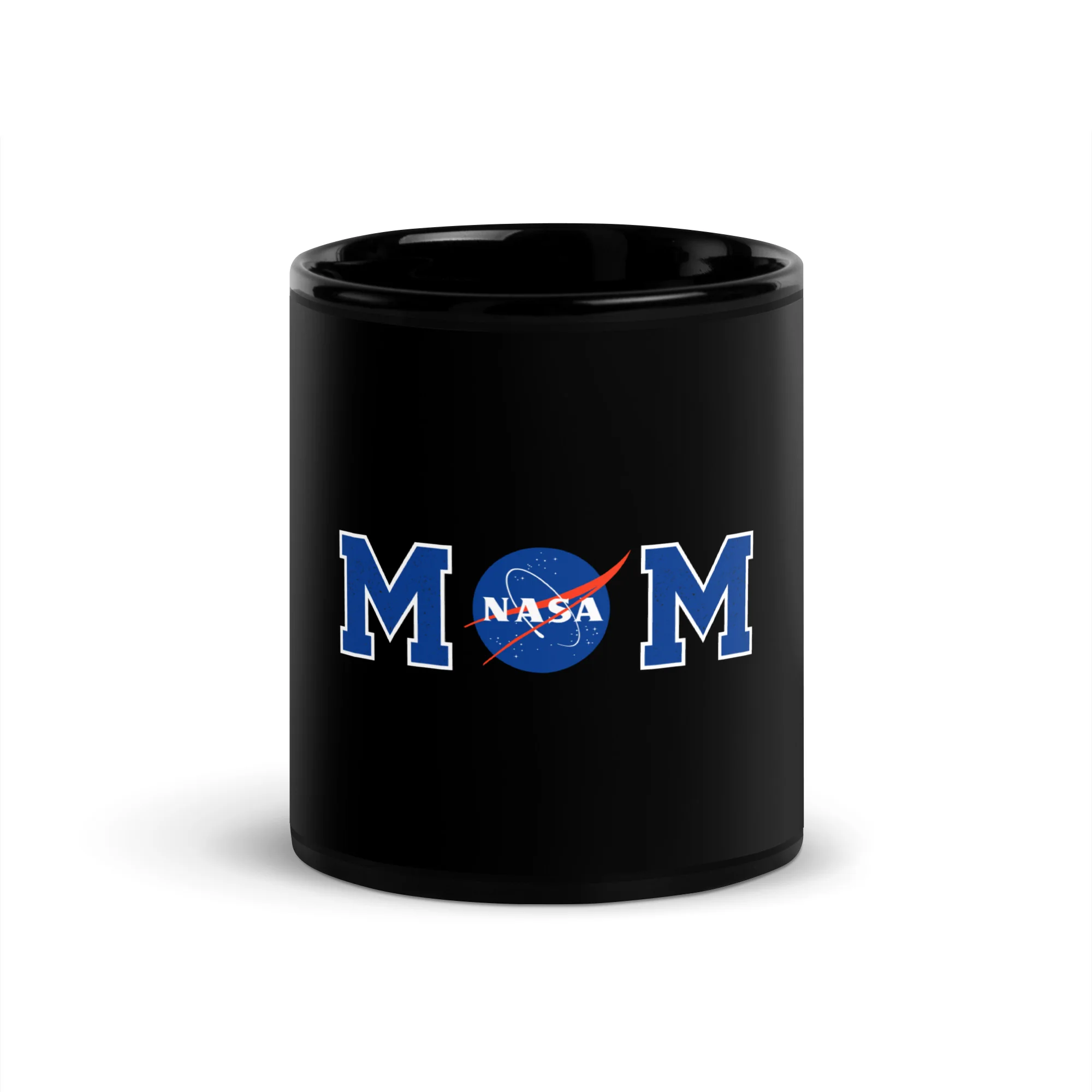 Nasa Mom Meatball Logo Black Glossy Mug