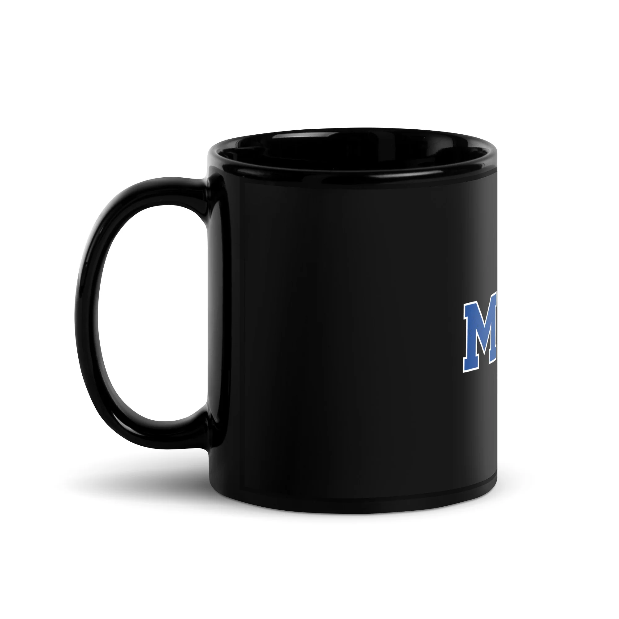 Nasa Mom Meatball Logo Black Glossy Mug - Image 2