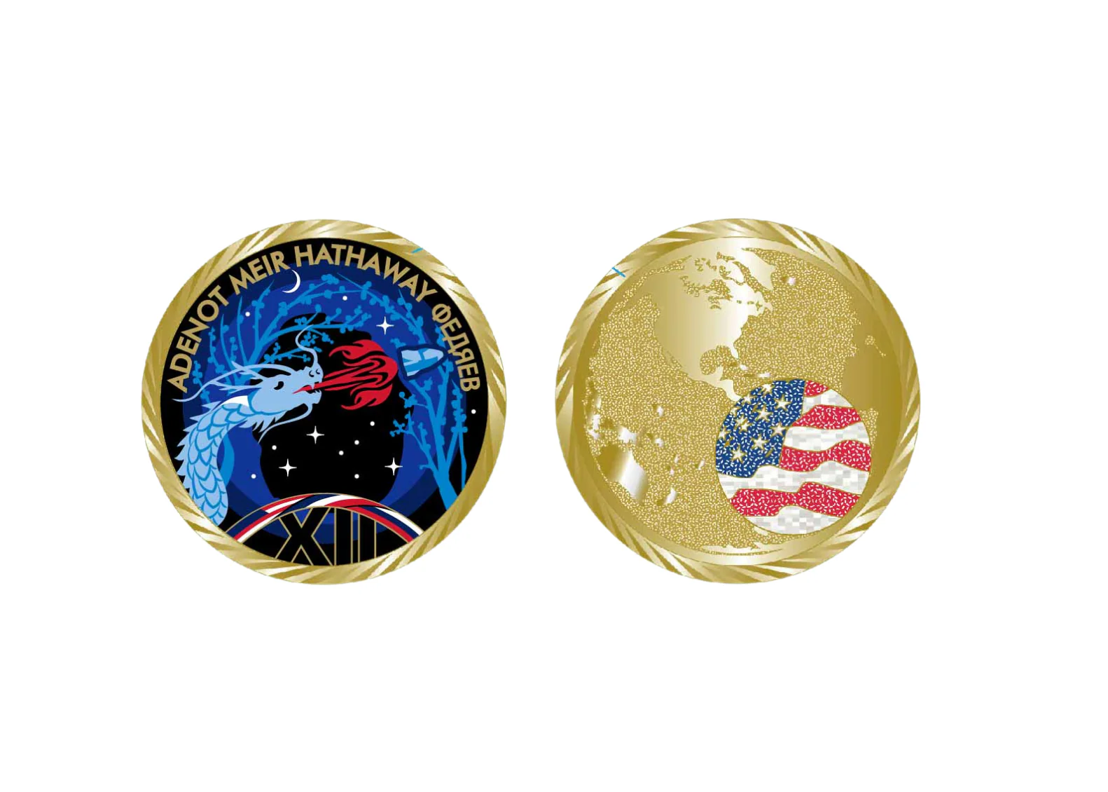NASA SpaceX Crew 12 Mission Coin With Names