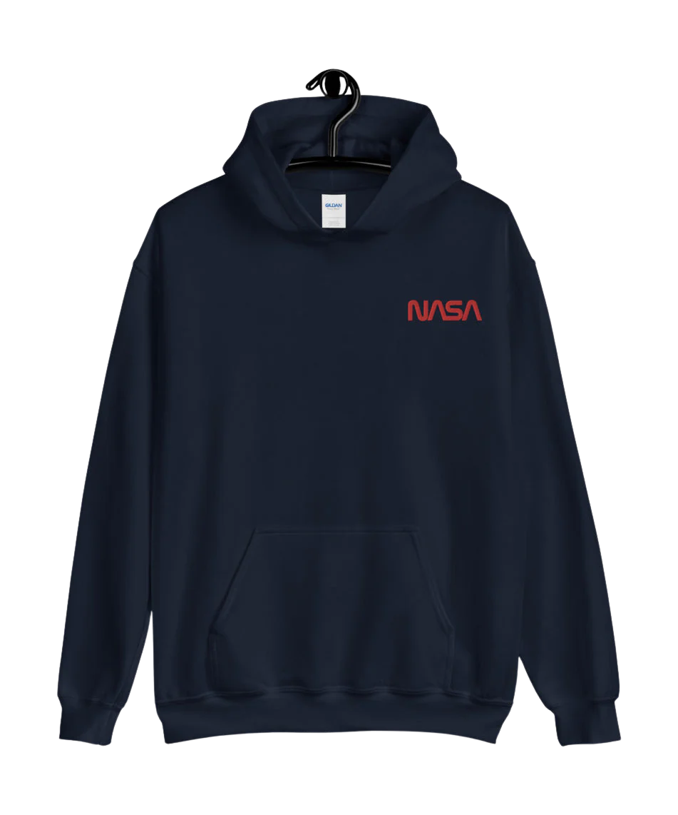 NASA Worm Logo Embroidered Unisex Hoodie - Image 2