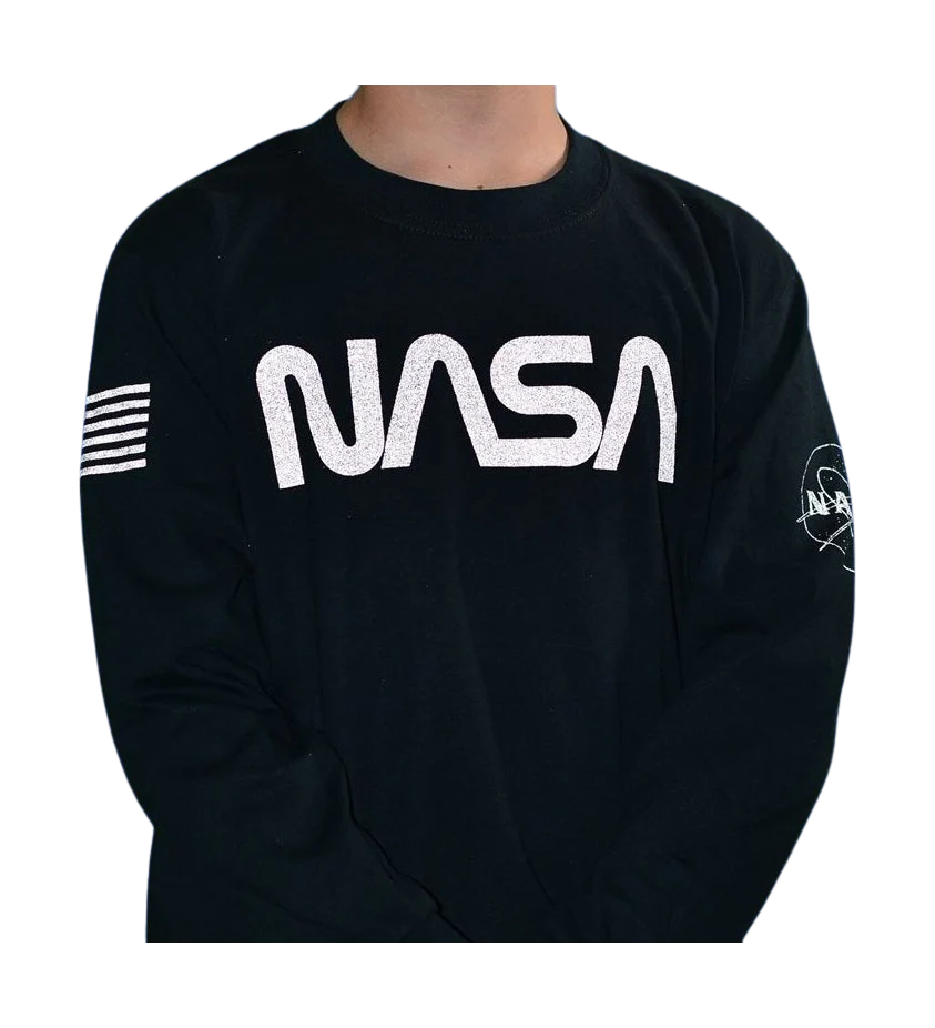 NASA Worm Reflective Logo Long Sleeve Shirt - Youth Small