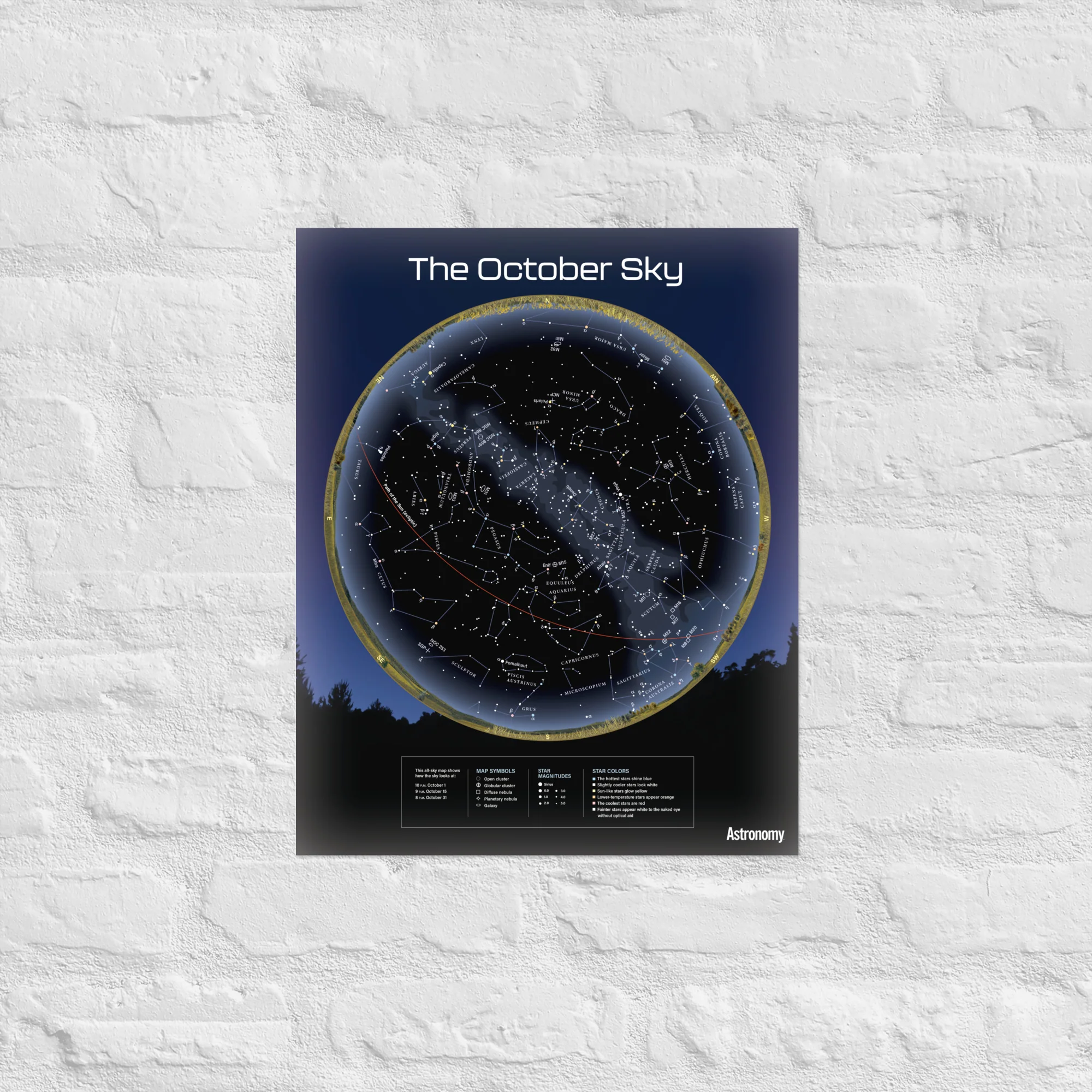 October Sky Map Poster - 16"x20"