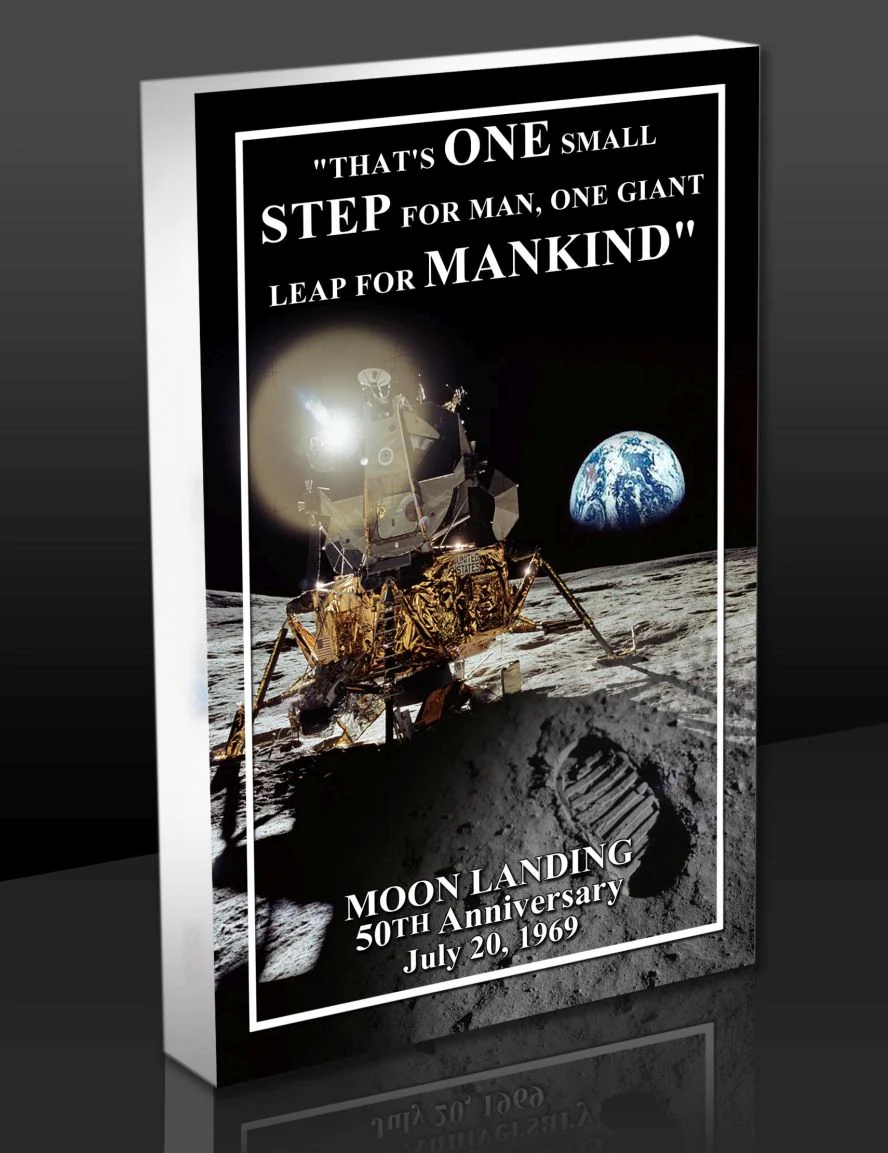 ONE SMALL STEP FOR MANKIND' APOLLO ACRYLIC 3D BLOCK-ART