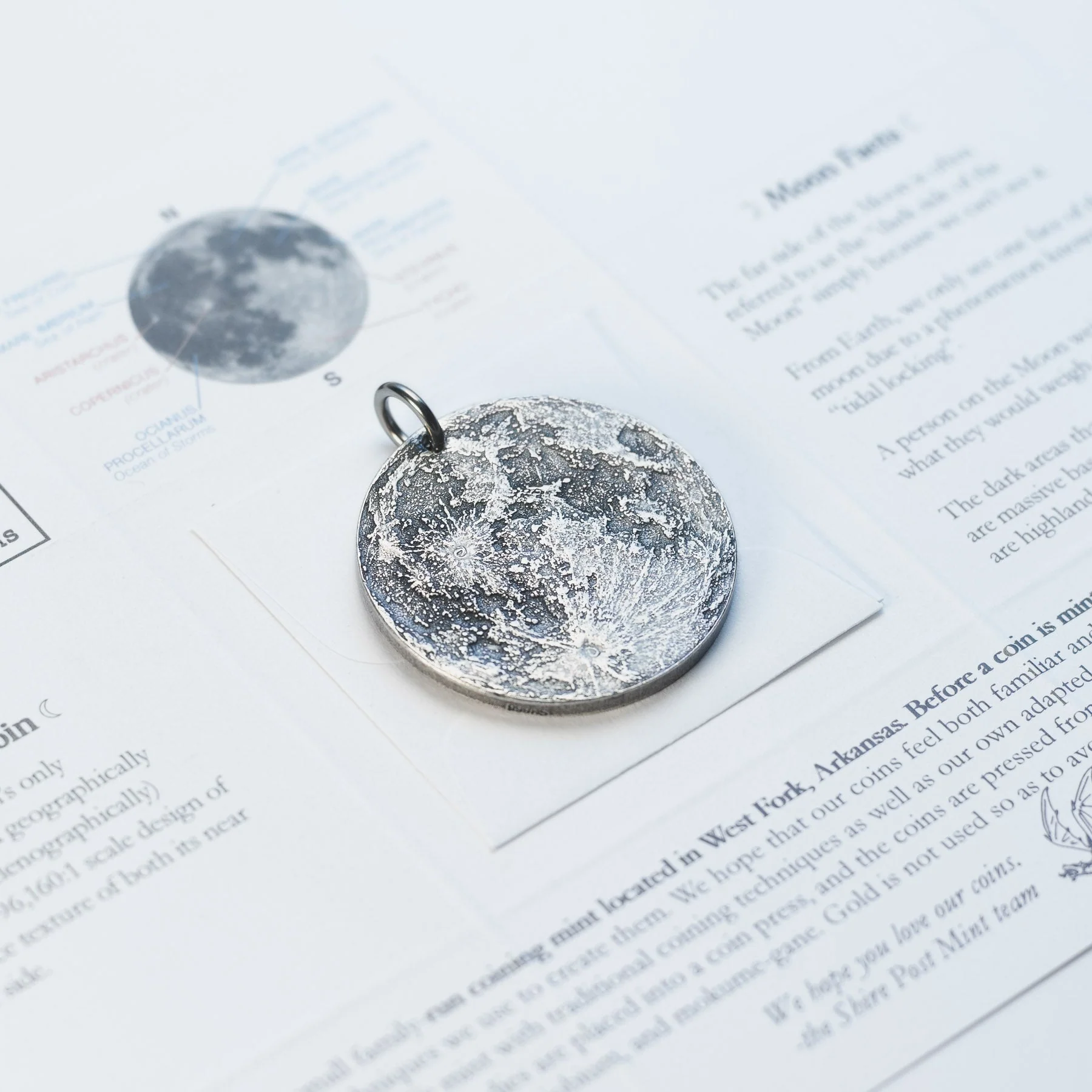 Silver Supermoon Necklace or Charm - Large 1.5 inches / 38 mm - Image 12