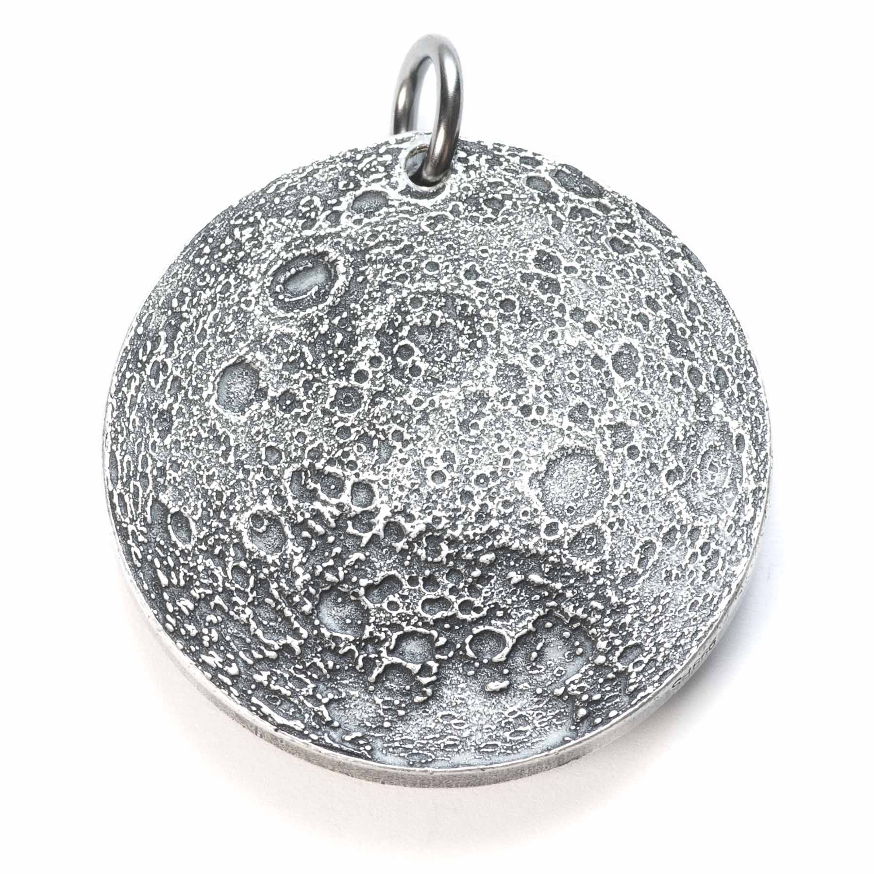 Silver Supermoon Necklace or Charm - Large 1.5 inches / 38 mm - Image 2