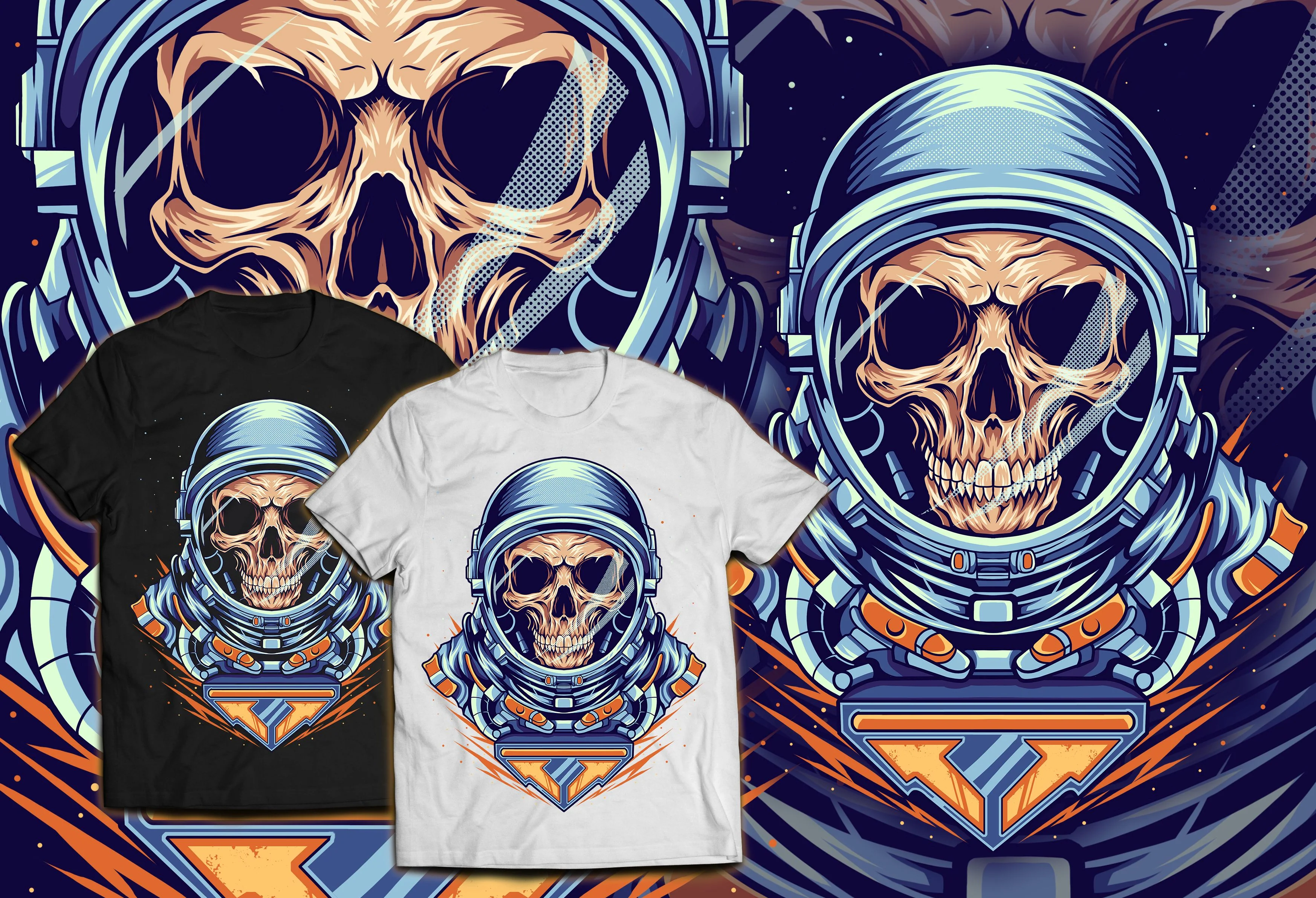 Alien Skull Art in Space Unisex T-shirt - Image 2